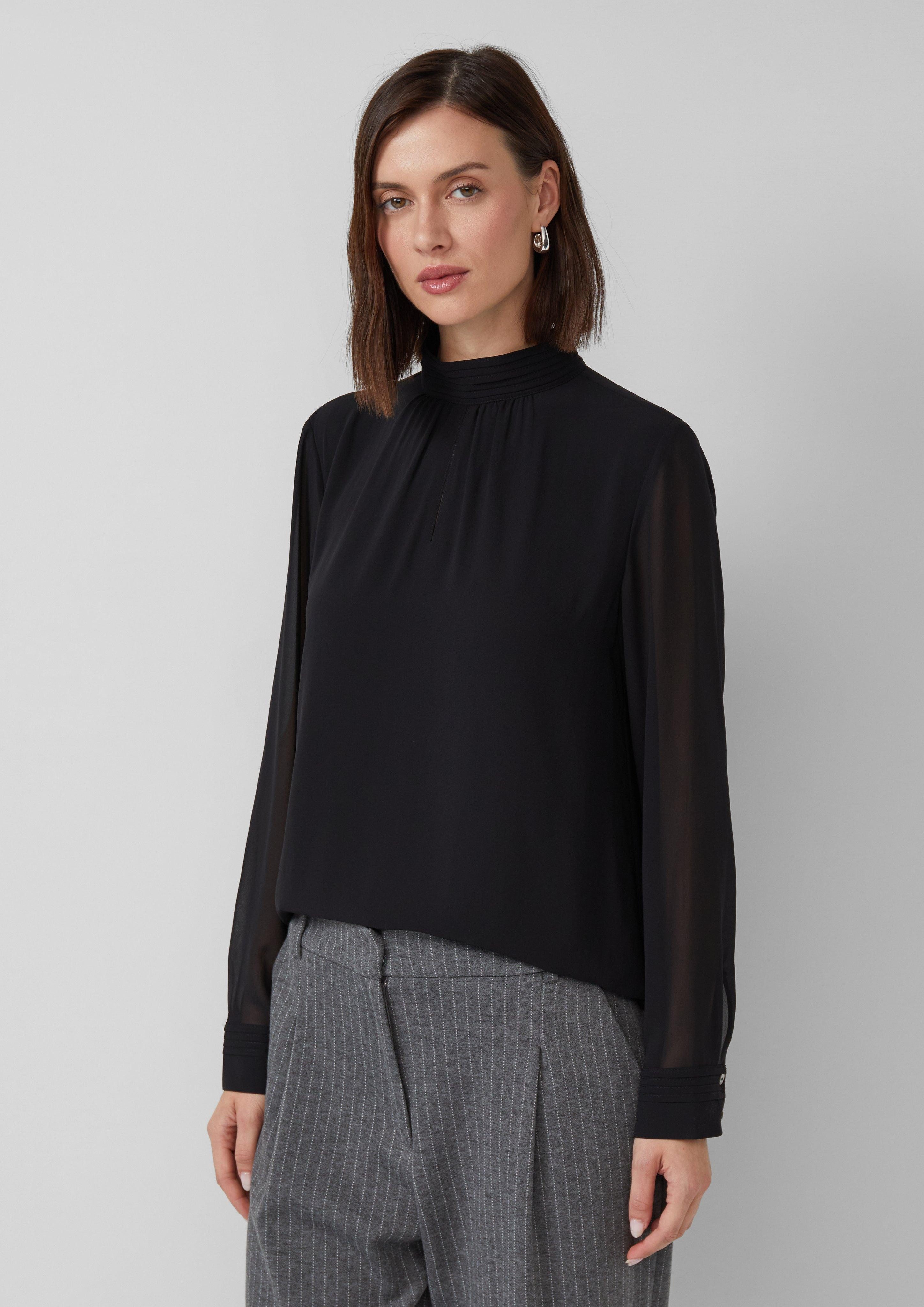s.Oliver BLACK LABEL Langarmbluse Chiffon-Bluse mit günstig online kaufen