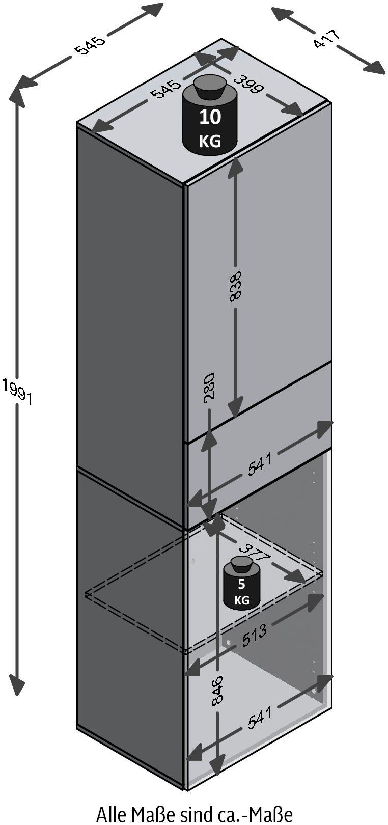 FMD Garderobenschrank Belm Breite cm 54,5