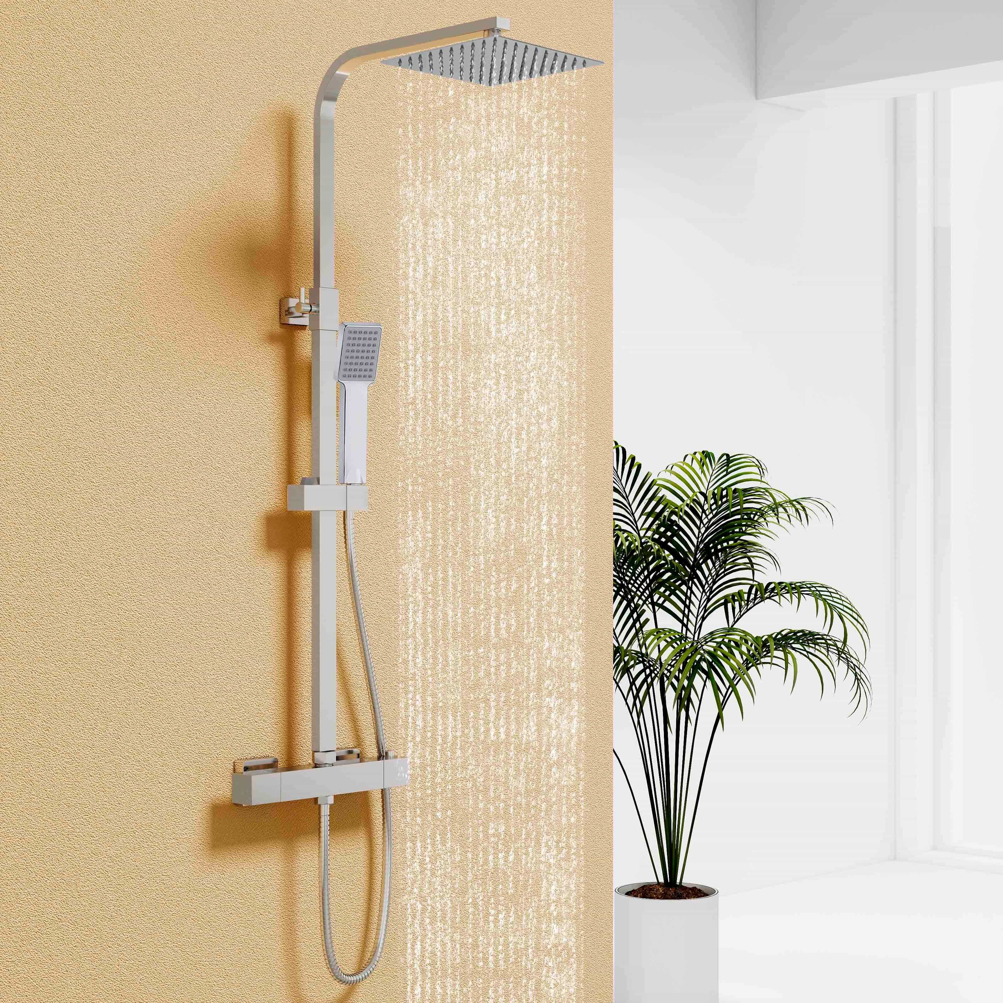 Duschparadies Duschsystem DUSCHPARADIES Thermostat-Duschsystem Edelstahl Qu günstig online kaufen