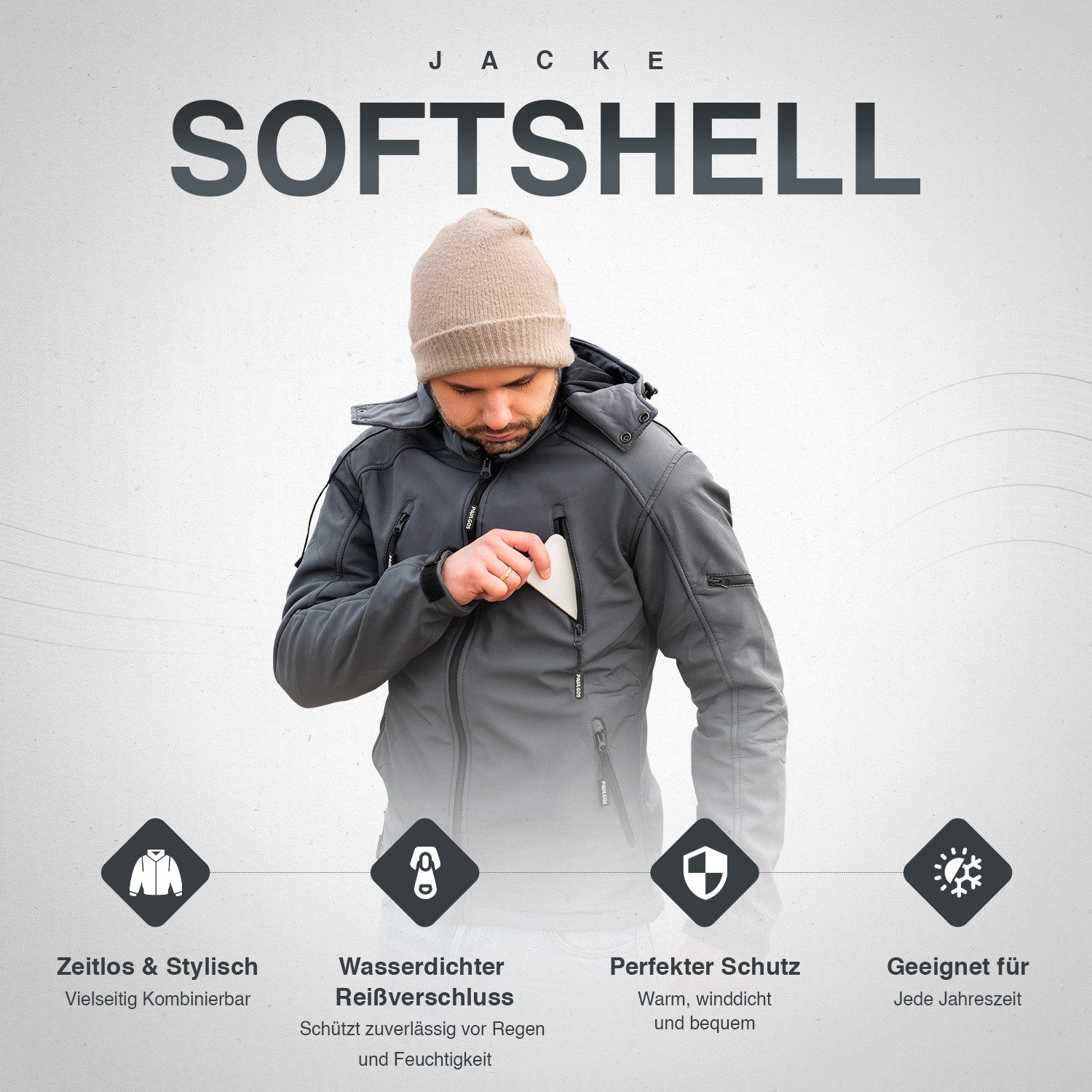 PAULGOS Softshelljacke Herren Softshell Jacke Outdoor günstig online kaufen