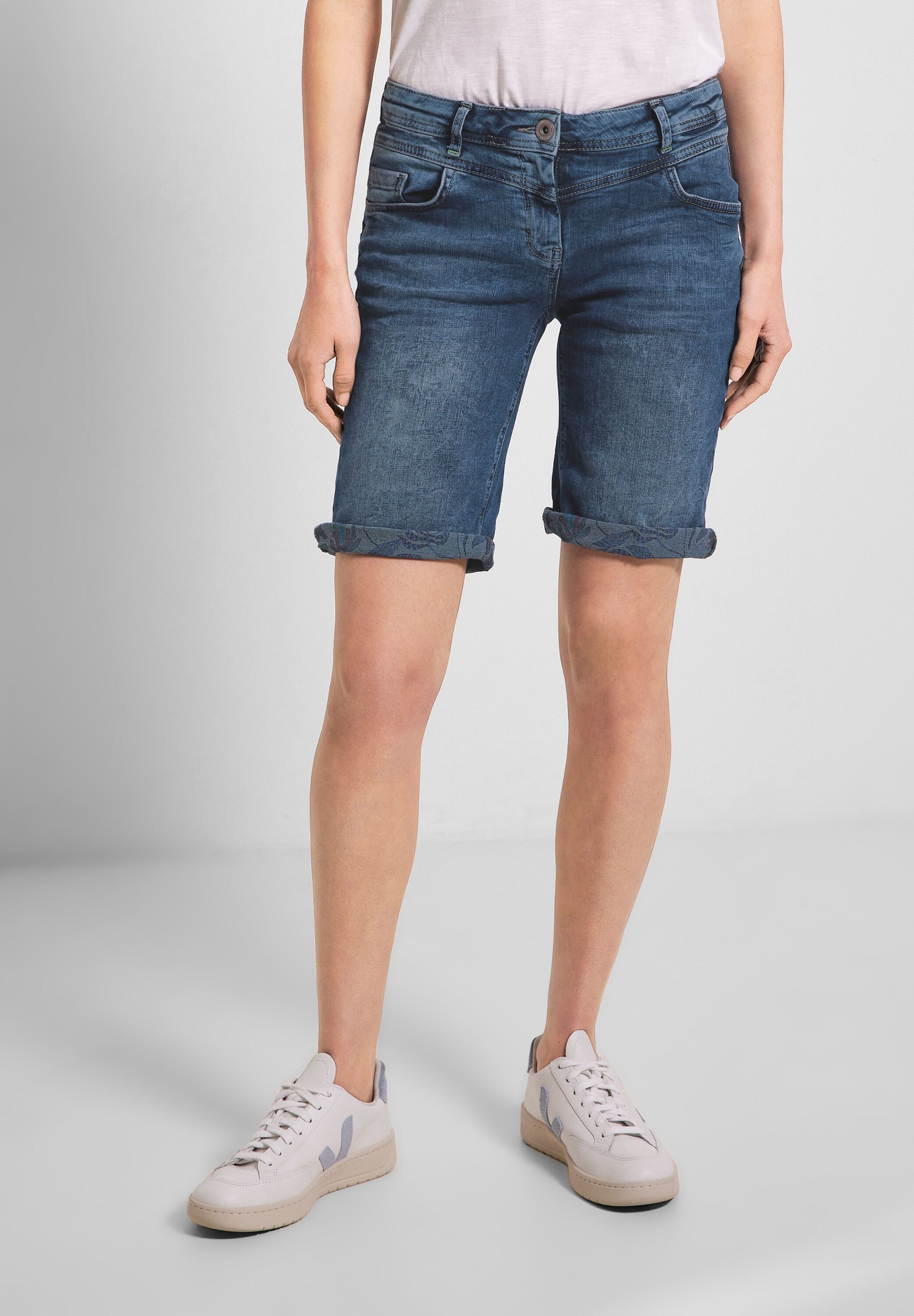 Cecil Loose-fit-Jeans 5-Pocket-Style, Damen Loose Fit Jeansshorts