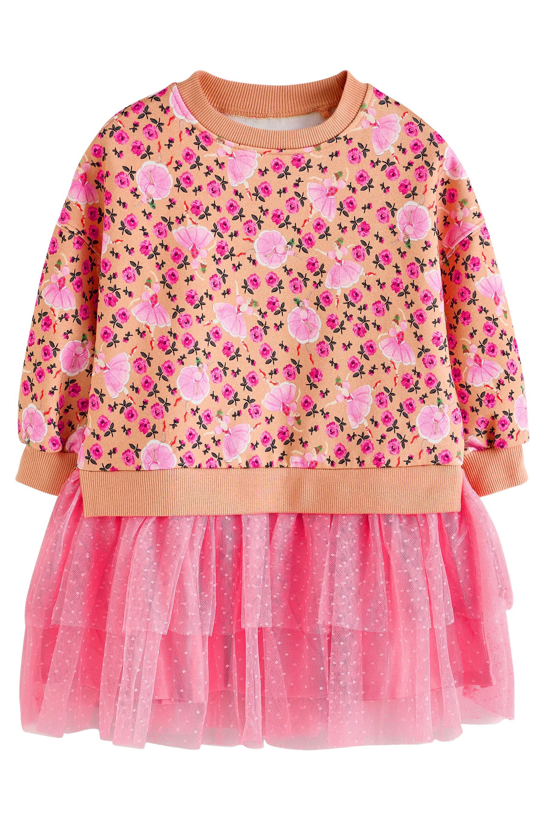 Next Tüllkleid Cath Kidston Sweat-Kleid mit Mesh (1-tlg)