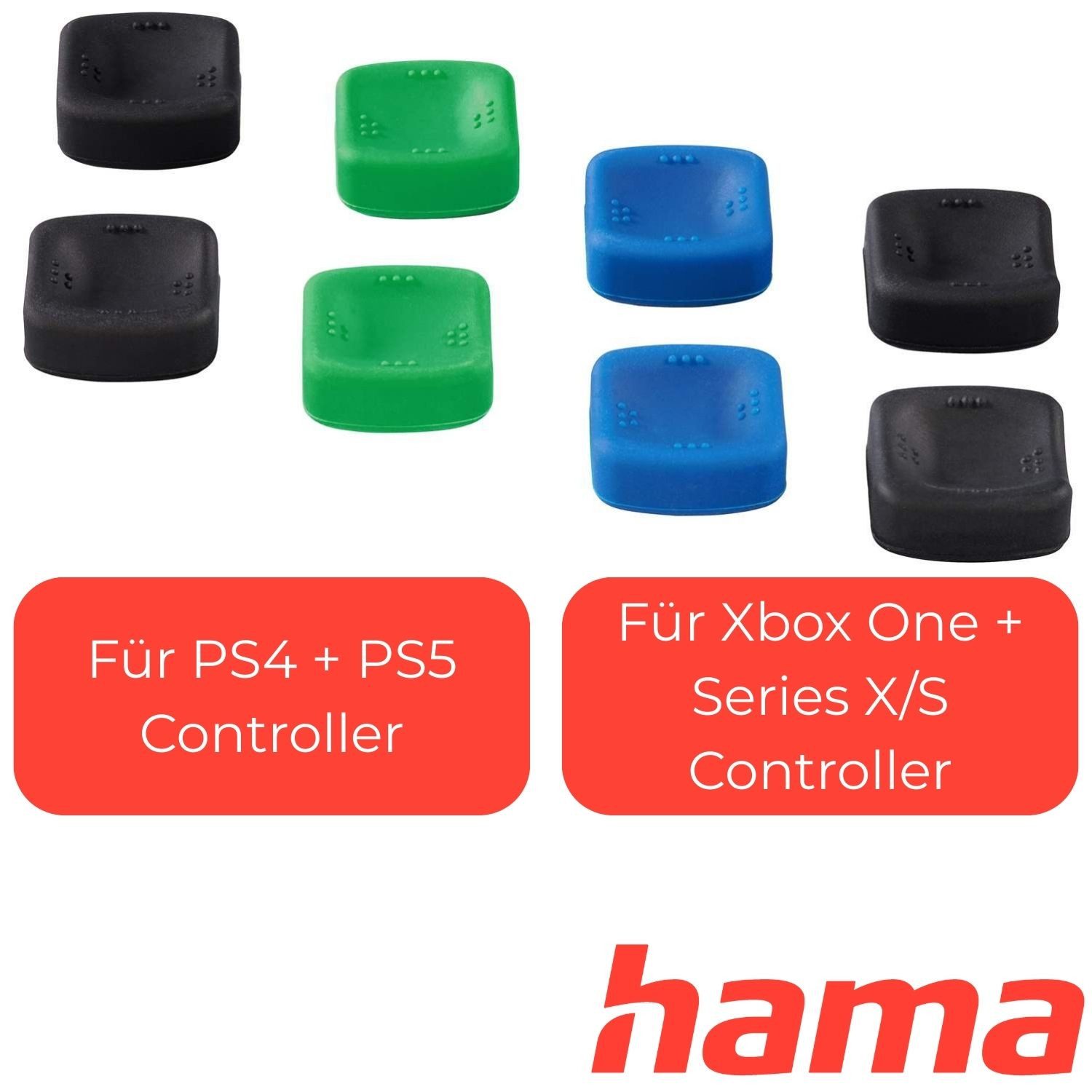 Hama 8in1 Set Control-Stick Thumb-Stick Controller Controller (Set, Controlleraufsätze für Sony PS5 PS4 Microsoft Xbox Series S X Xbox One)