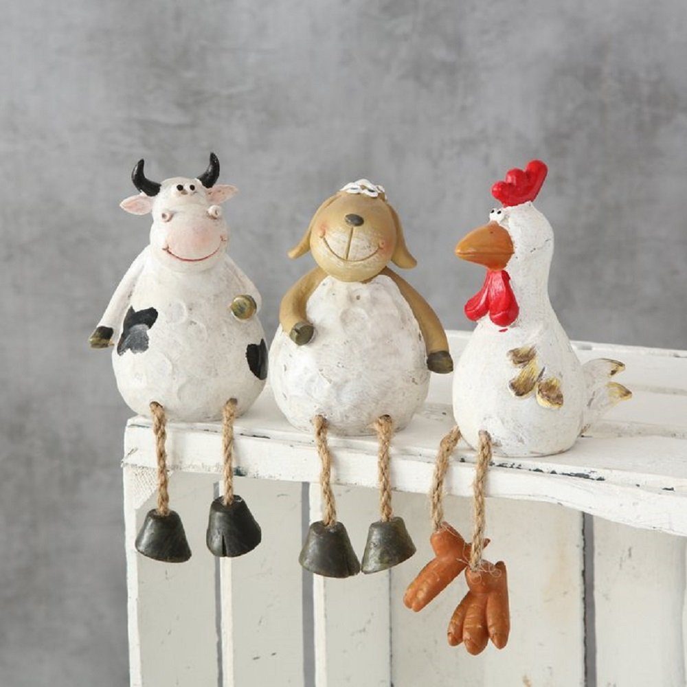 BOLTZE GRUPPE GmbH Kantenhocker Kantenhocker Farmtiere, 3er Set Huhn Kuh Schaf (Set, 3 St., 3er Set)