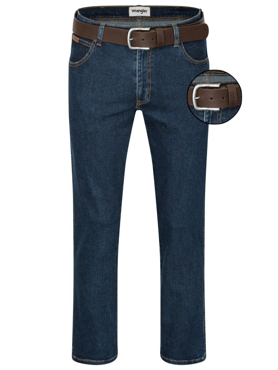 Wrangler Straight-Jeans Texas Authentic Straight Herren-Strechjeans mit Gürtel