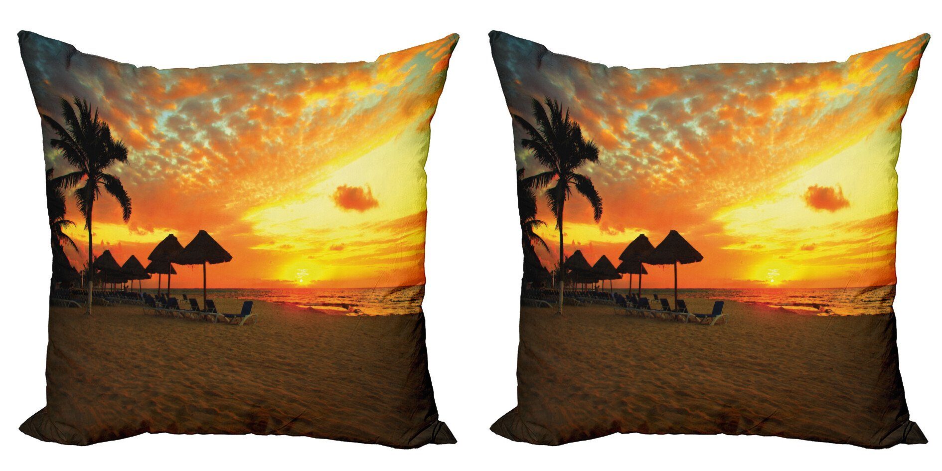 Kissenbezüge Modern Accent Doppelseitiger Strand Stück), Sonnenuntergang (2 Landschaft Abakuhaus Digitaldruck, Romantische