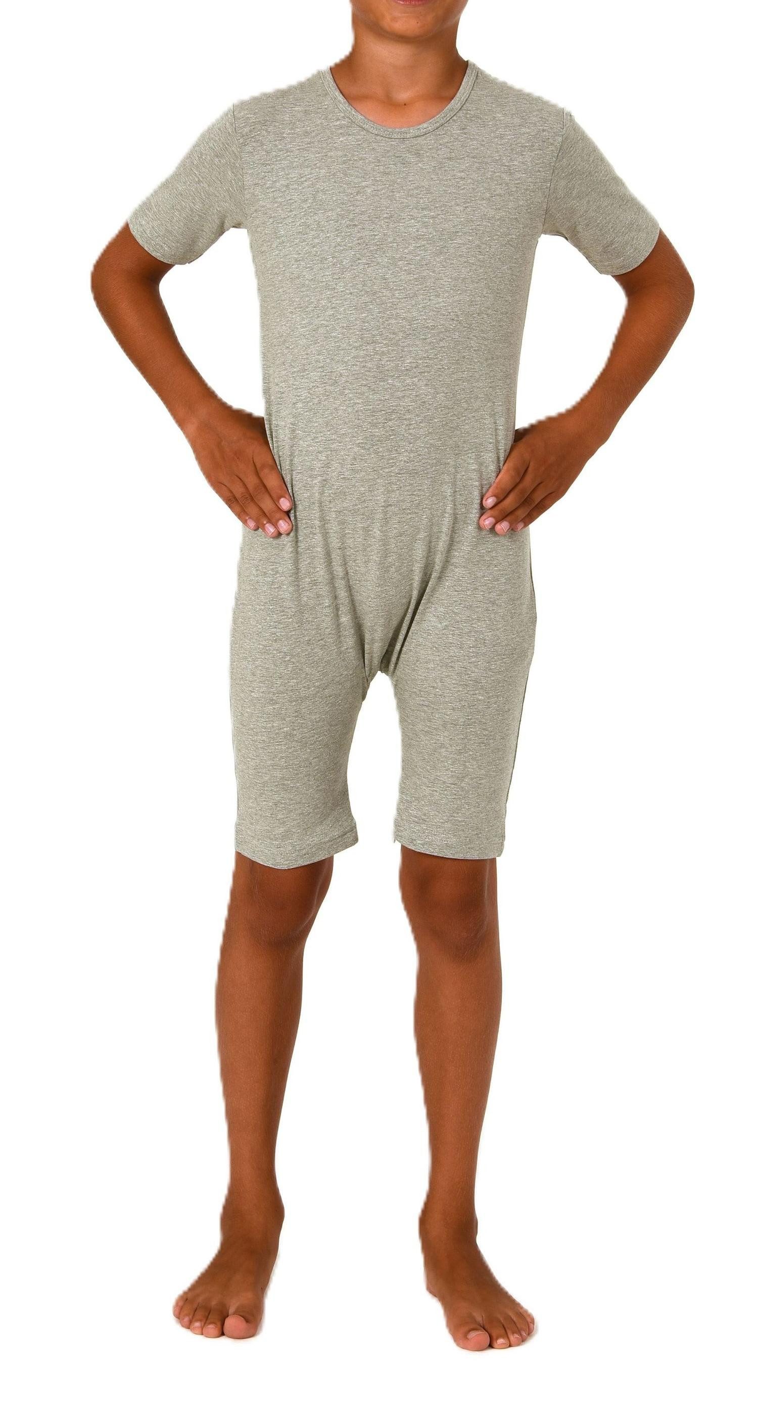 Normann Pyjama Kinder Pflegebody kurzarm - UNISEX - mit Beinreissverschluss – Bild 2 von 3