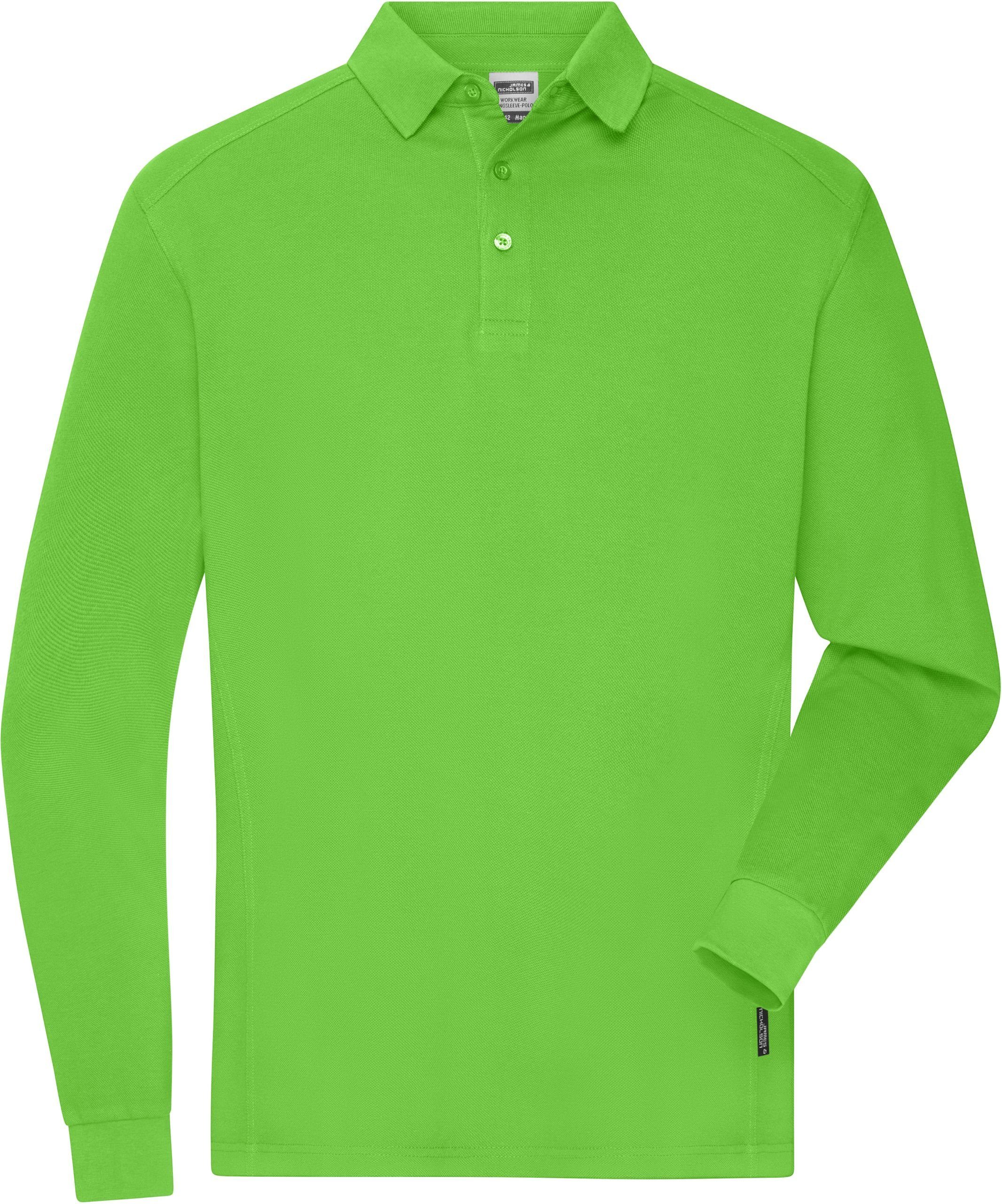 James & Nicholson Poloshirt Herren Workwear Polo langarm Lime Green