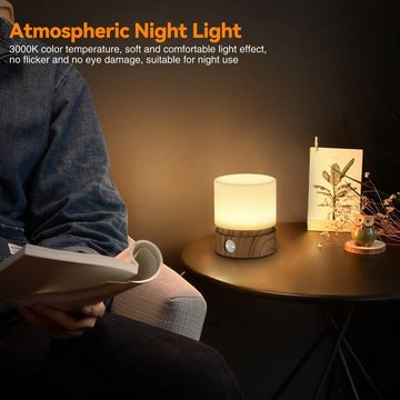 BlingBin LED Nachtlicht Nachttischlampe Dimmbar LED Nachtlicht 1200mAh USB-Aufladung, Tragbare, LED fest integriert, Warmes Licht, einstellbarer, 3 Warmes Licht