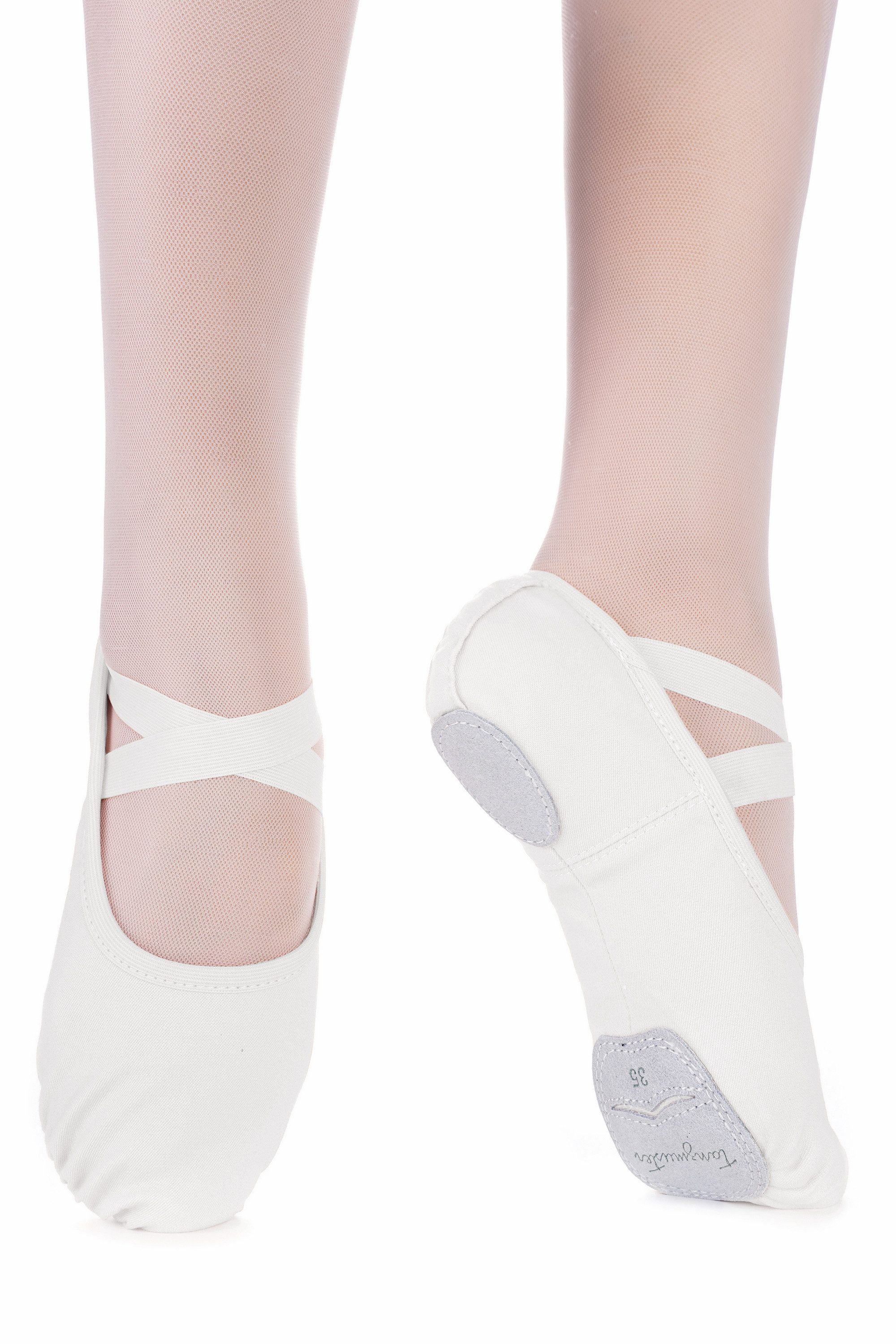 tanzmuster Ballettschuhe Bonnie aus 4-Wege Baumwollstretch Tanzschuh Ballettschläppchen für Kinder und Erwachsene