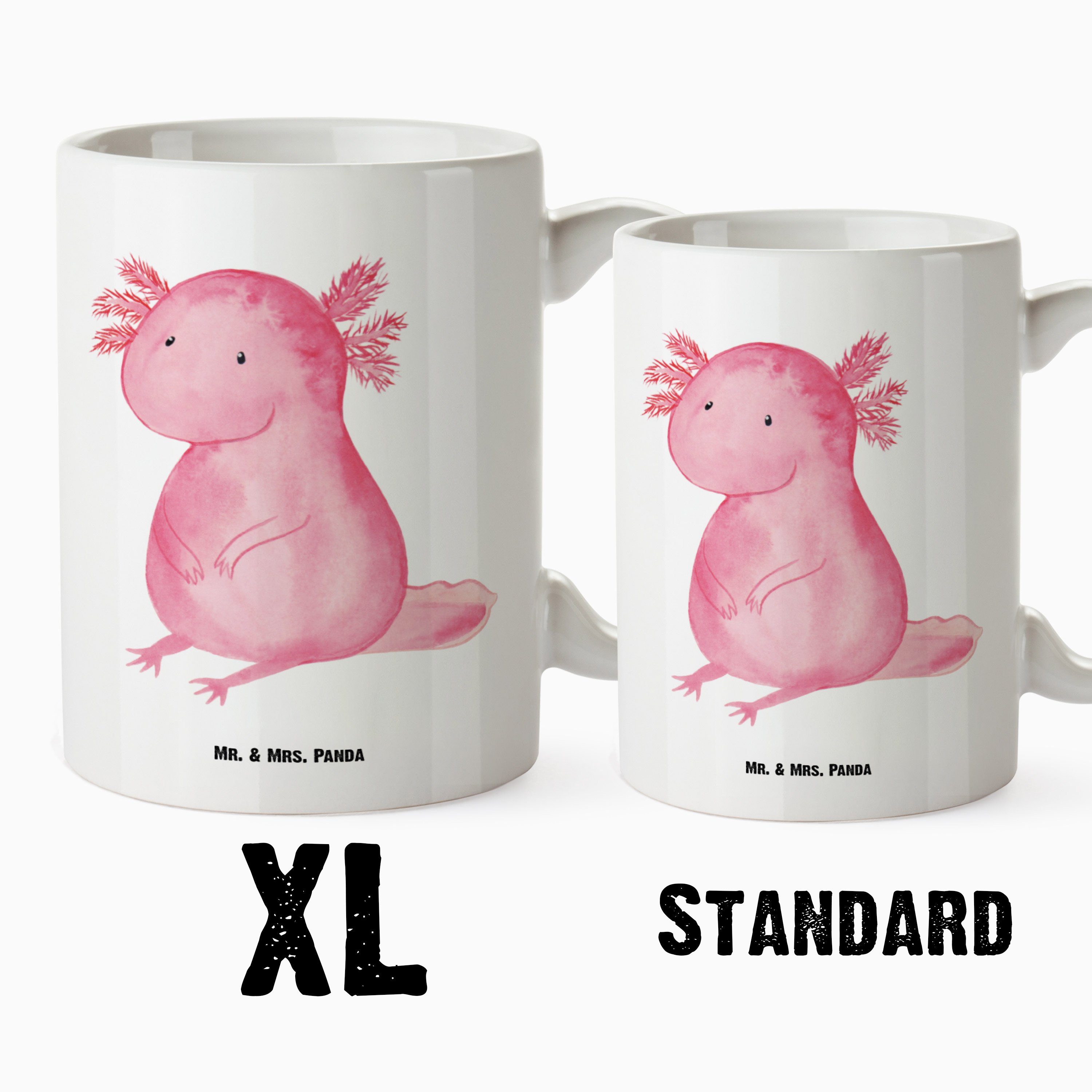 Mr. & Mrs. Panda Weiß Groß, Groß, - Axolotl Lebensstil, Jumbo Molch, Tasse Geschenk, XL Tasse - Keramik Tasse