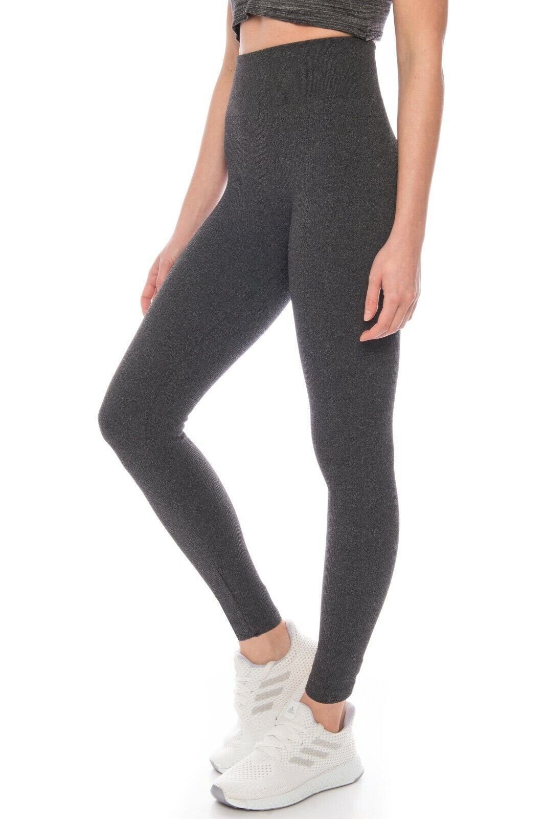 Kendindza Collection Leggings Fleece Rippstrick Winter Thermo leicht wärmend Thermoleggings High-Waist, stretch, leichtes Innenfleece – Bild 3 von 4