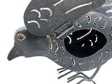 DanDiBo Windlicht Teelichthalter Metall Figur Klein Windlicht Huhn für 1 Teelicht Vogel 19 cm Kerzenständer 93403 Vintage Witzig