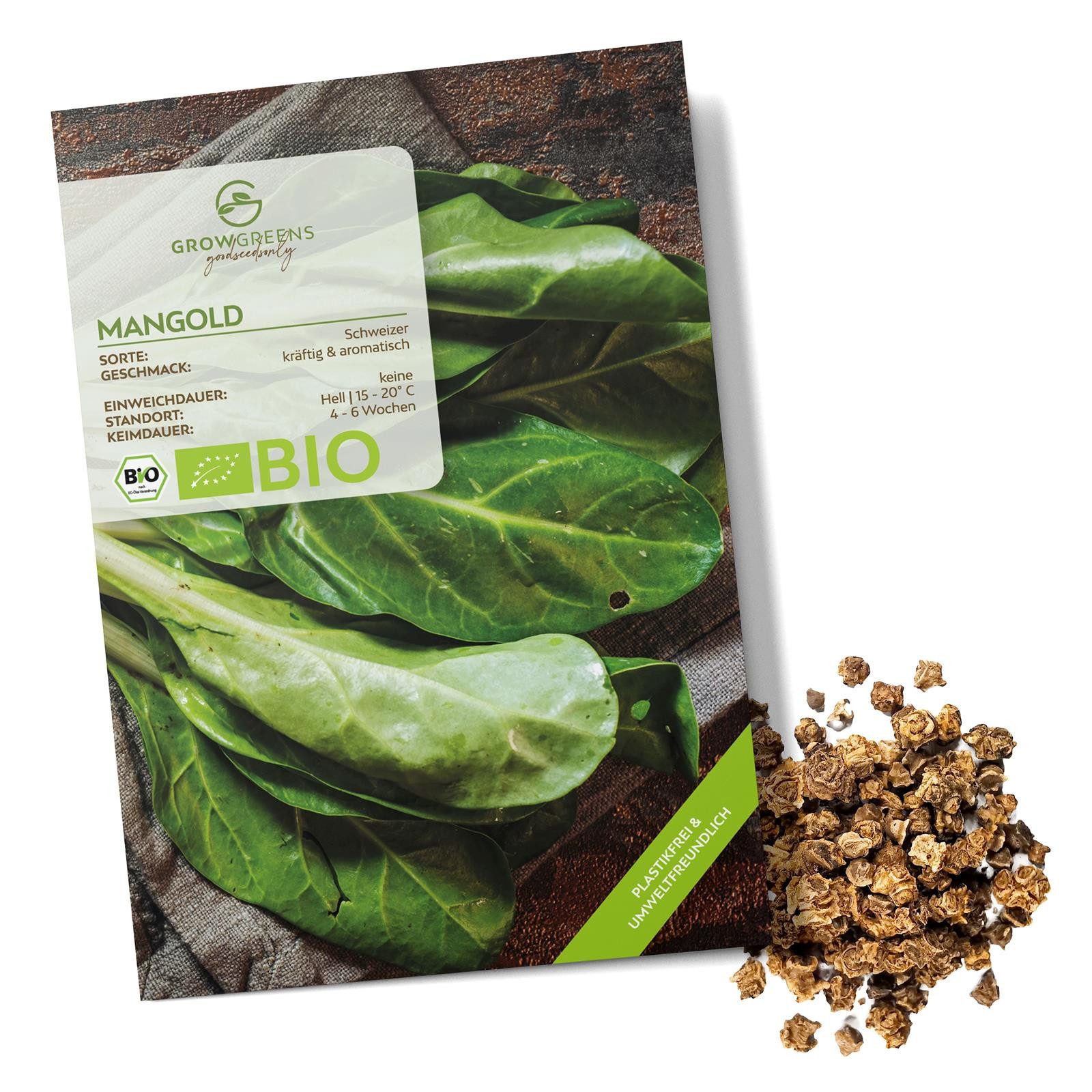 Gemüsesamen BIO Mangold Samen (Schweizer) - Mangold Saatgut aus bio. Anbau 75 Korn