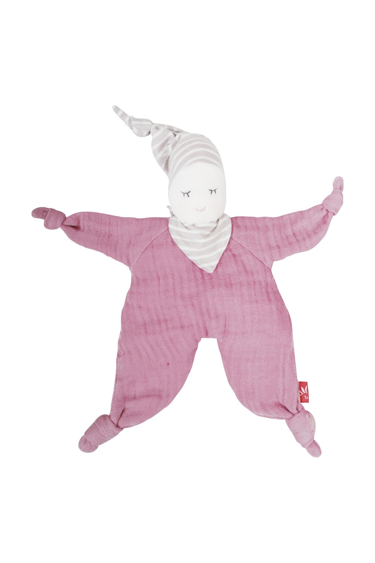 kikadu Babypuppe, Pink, weich und kuschelig aus Bio-Baumwolle.