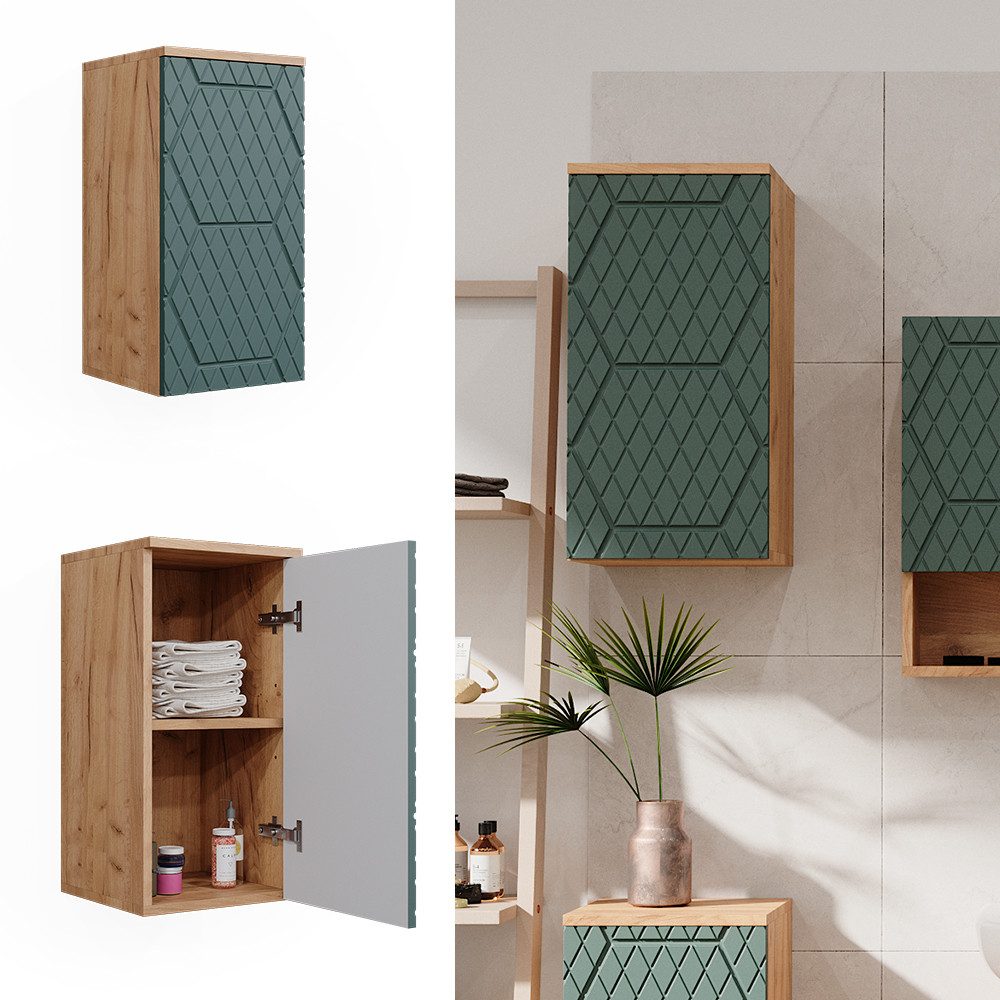 Vicco Hängeschrank Irma, Goldkraft Eiche/Grün, 30 günstig online kaufen