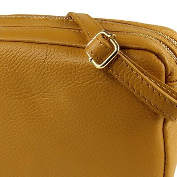 Toscanto Umhängetasche Toscanto Tasche gelb Umhängetasche mittel (Umhängetasche), Damen Umhängetasche Leder, gelb, Größe ca. 22cm