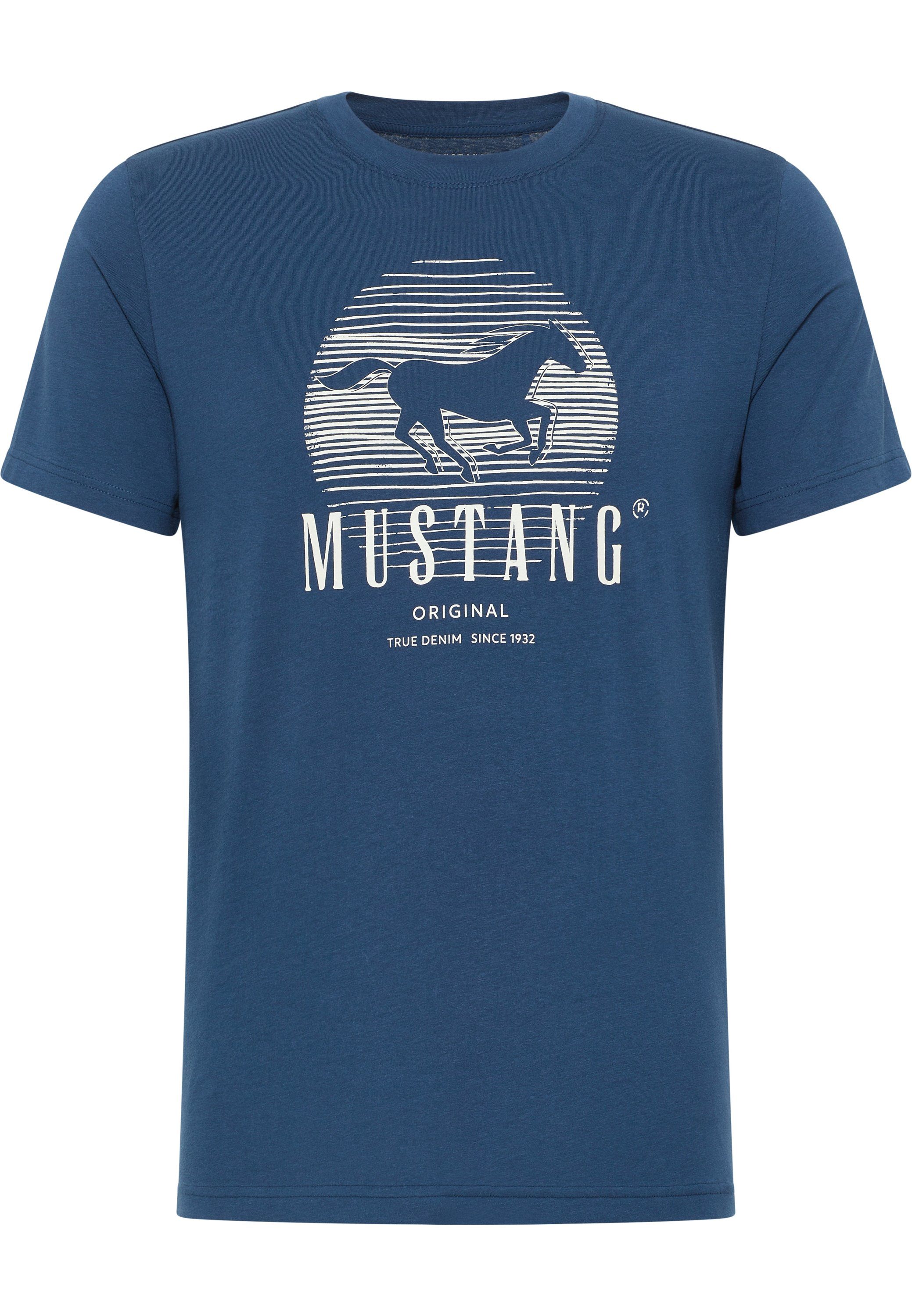 Mustang Print-Shirt navy MUSTANG Kurzarmshirt