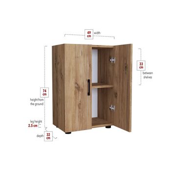 Zeta Interior Aktenschrank,Holz und Kiefer Farbe, Höhe 74 cm, Büroschrank, Ordnerschrank