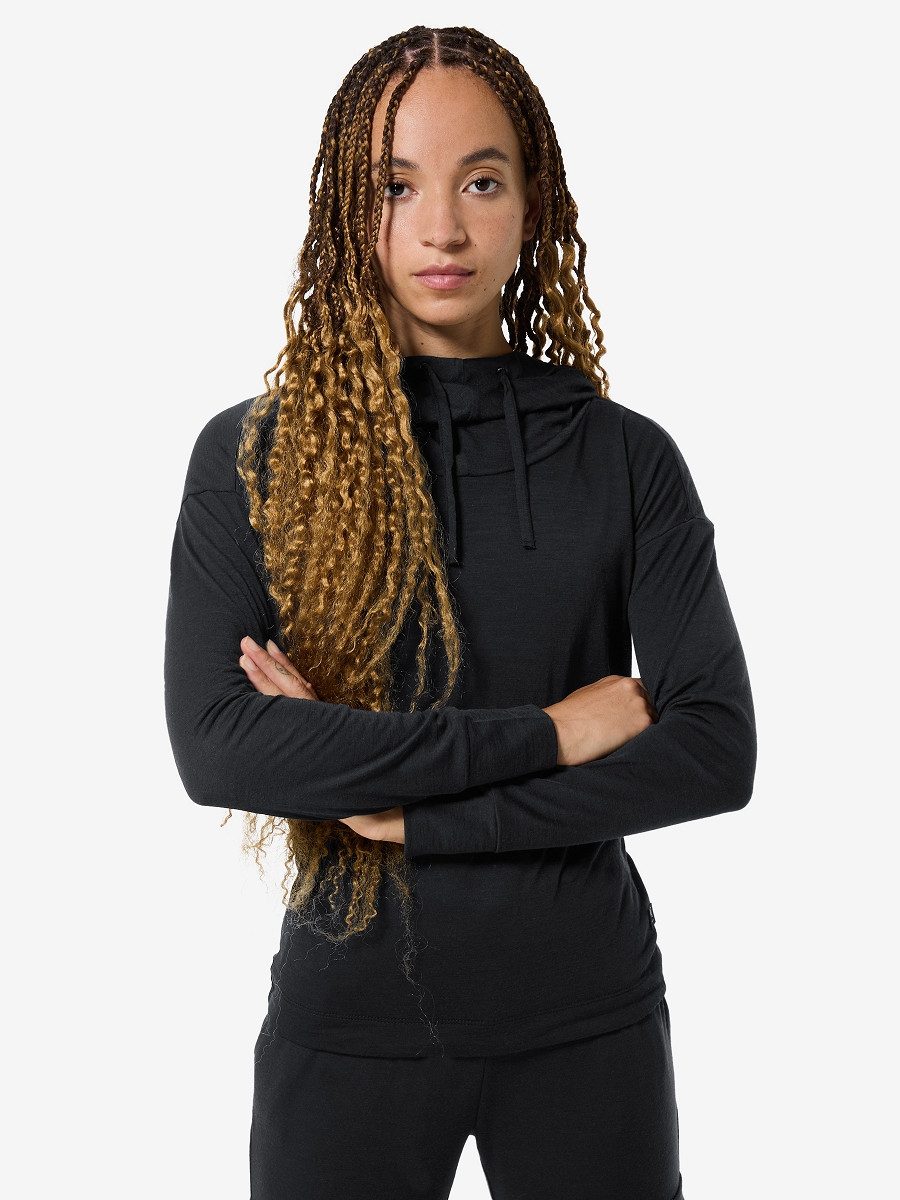 SUPER.NATURAL Hoodie für Damen aus Merino W FUNNEL HOODIE leichtes Longslee günstig online kaufen