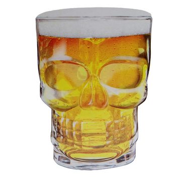 Winkee Bierglas Totenkopf Bierglas Schädel Beer Glass Skull 0,4 Liter, Glas, Spülmaschinenfest