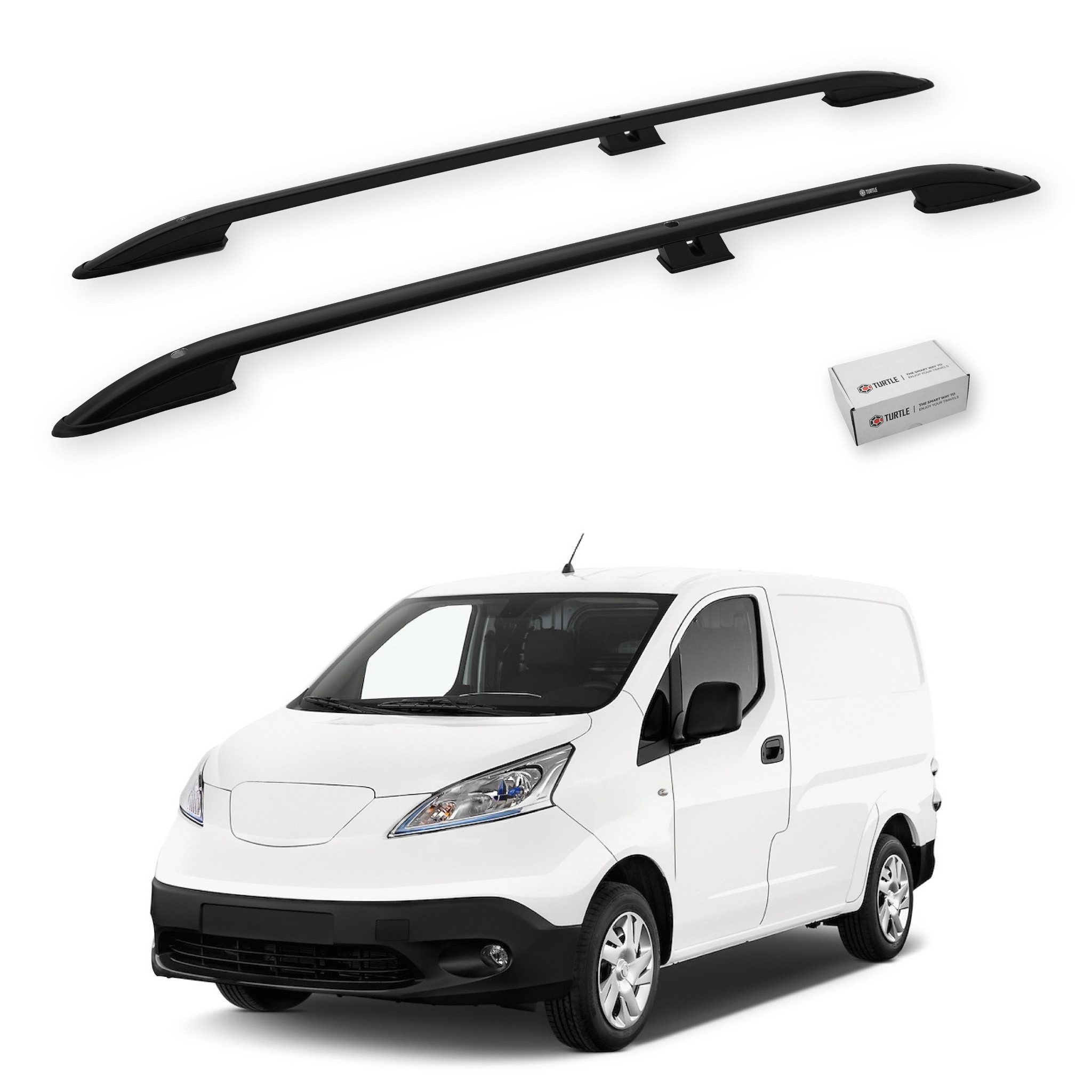 Dachbox-Halterung TURTLE kompatibel mit Nissan Nv200 2009-2024 Crown Dachreling