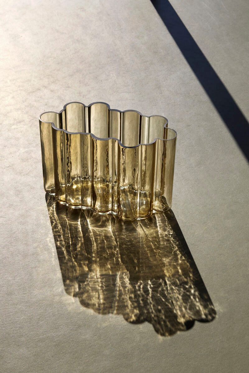 Hübsch Dekovase UMBER bernstein, 30x16x20cm