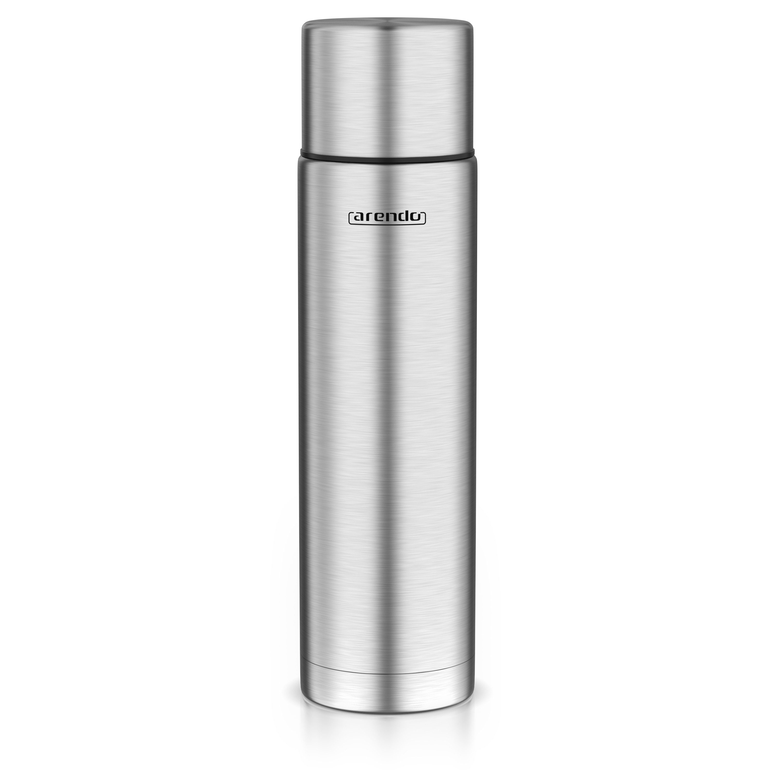 Arendo Thermoflasche auslaufsichere Isolierflasche 1L, Edelstahl Trinkflasche für Unterwegs, hält Stundelang kalt & warm, BPA-frei, geschmacksneutral, 1000 ml