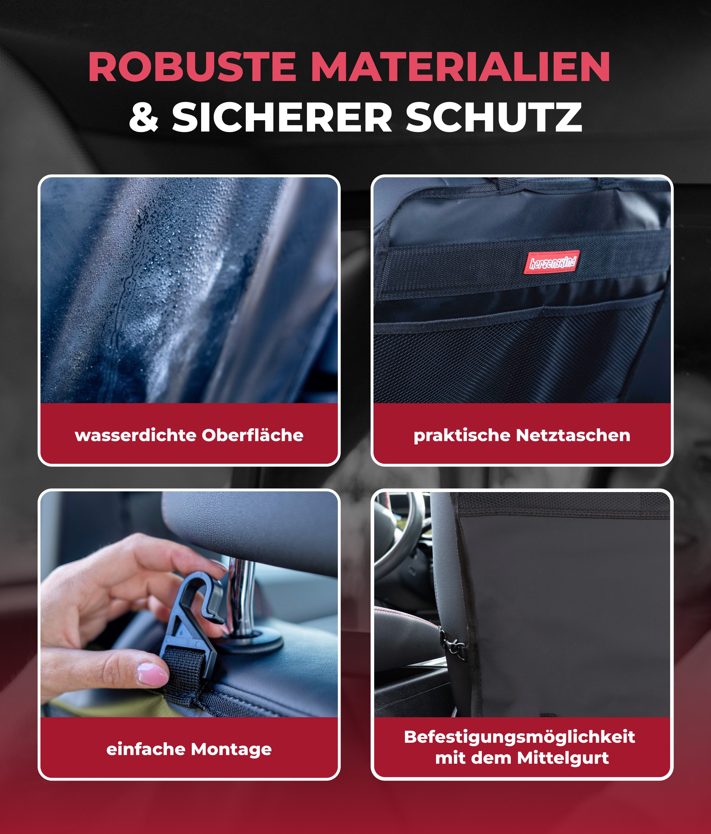 Herzenskind car seat back protector, 1-piece.