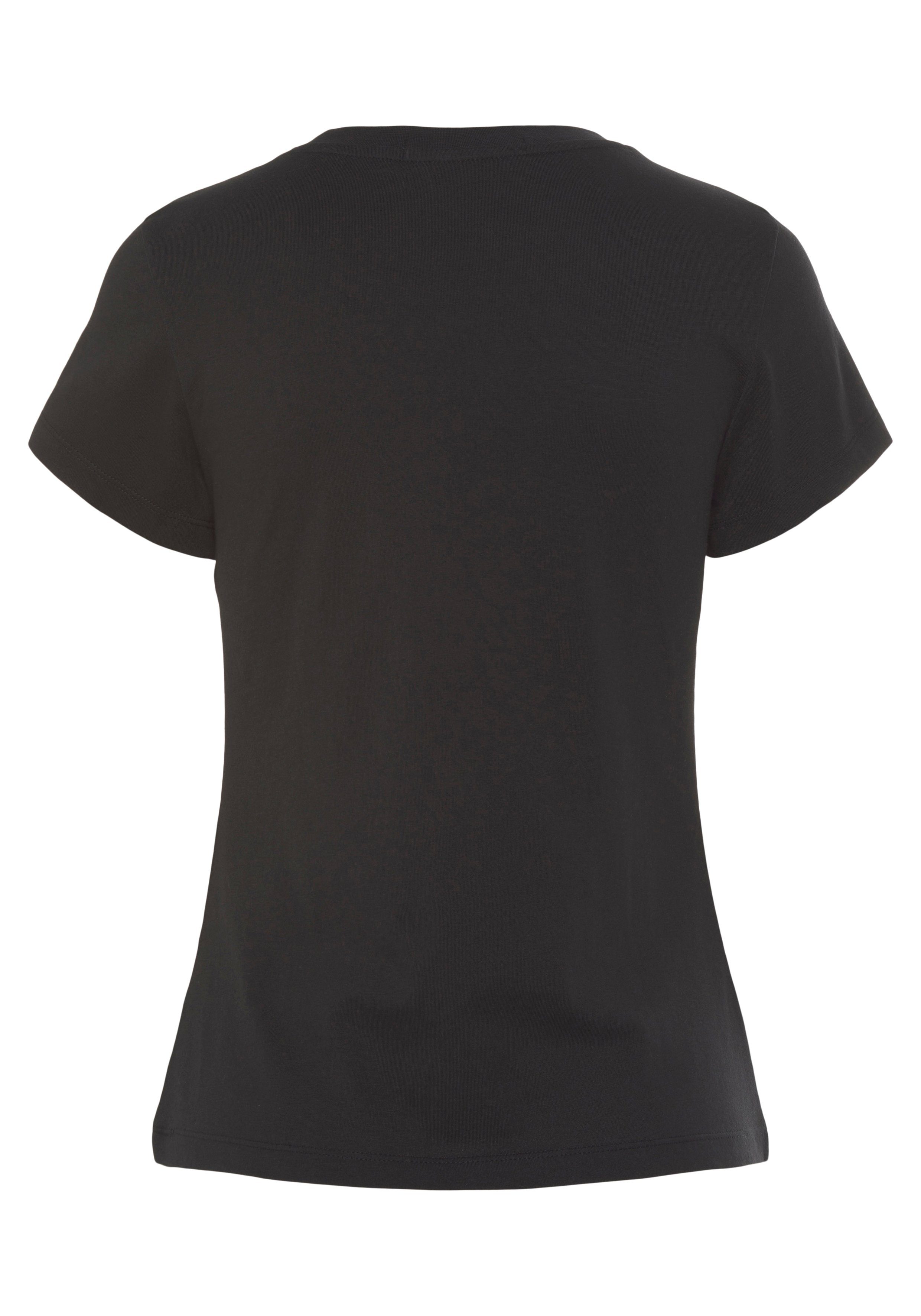 T-Shirt Ck CK-Logoschriftzug LOGO Black mit Calvin Jeans CORE FIT INSTIT TEE Klein SLIM