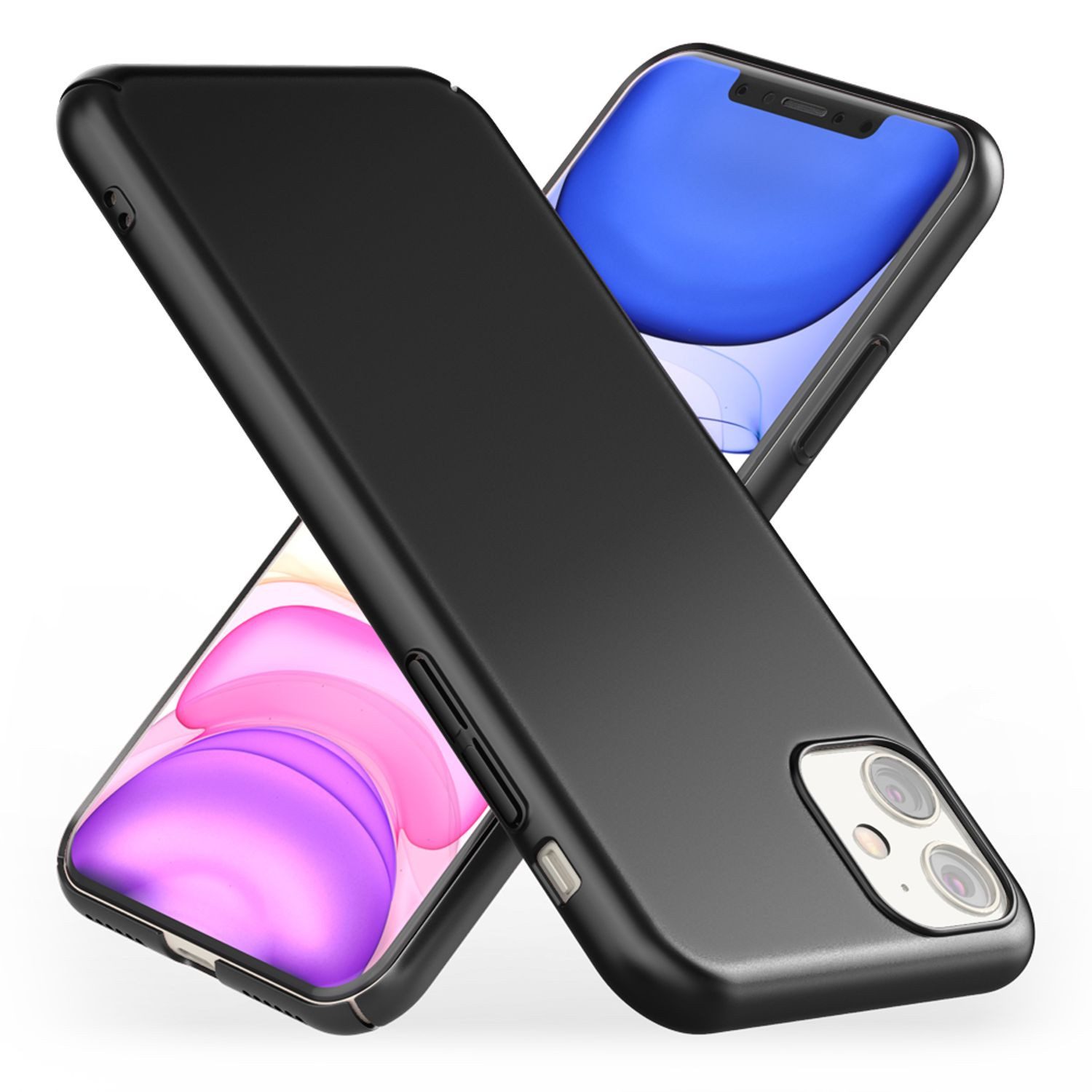 Nalia Smartphone-Hülle Apple iPhone 11 15,5 cm (6,1 Zoll), Ultra Dünne 0,5mm Hülle / Mattes Hardcase / Silk Touch / Extra Leicht