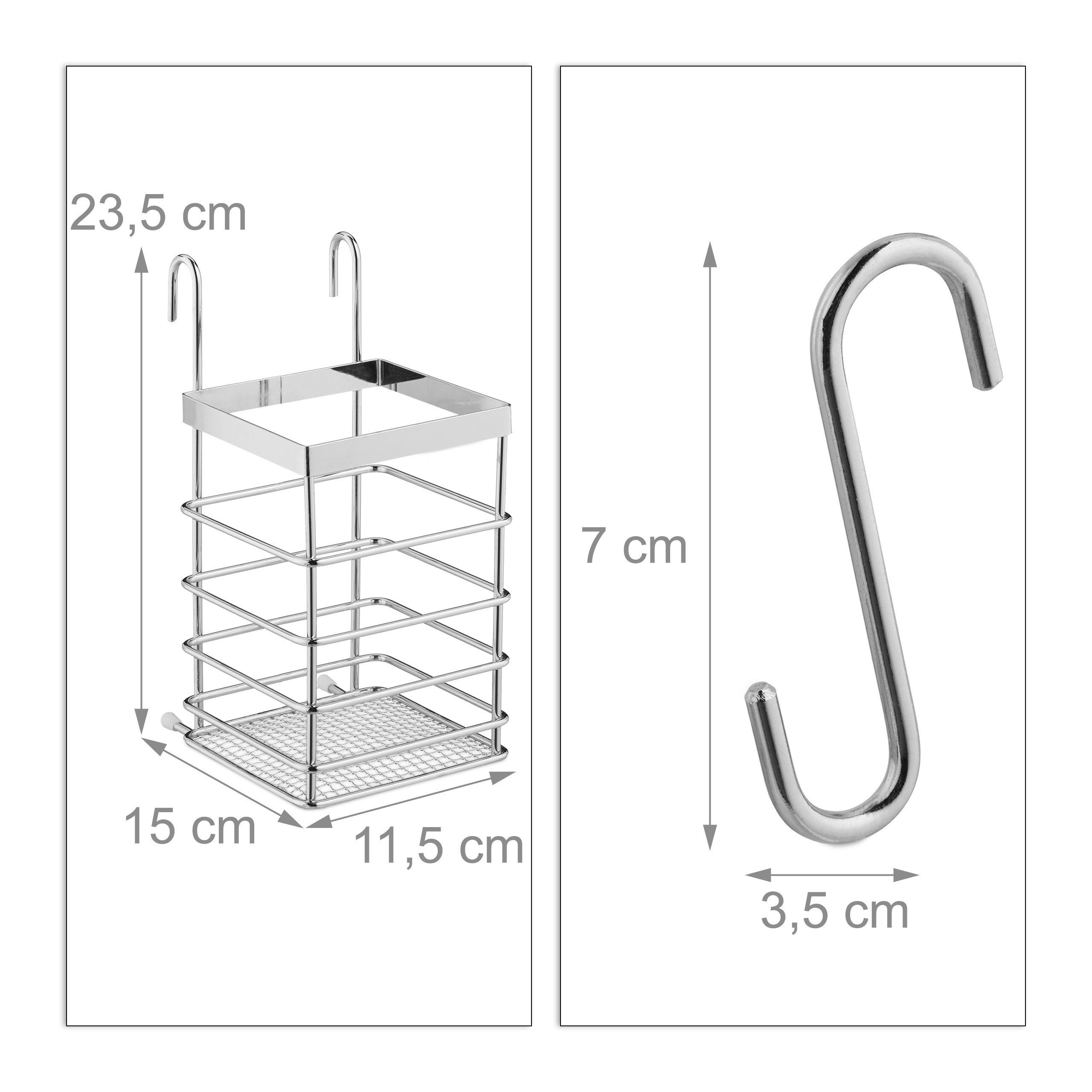 4 relaxdays Küchenutensilienhalter x Besteckhalter