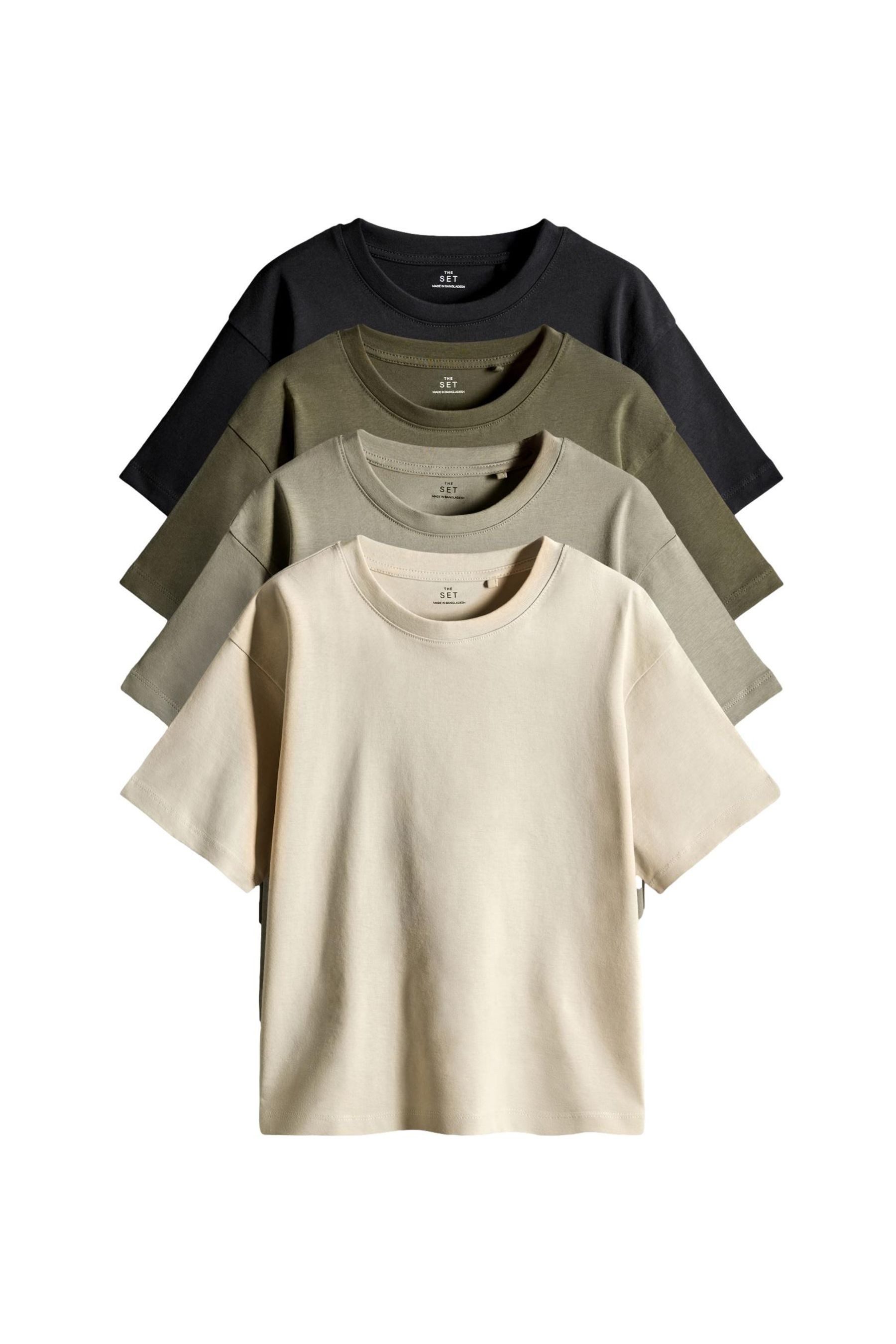 T-Shirt The Set Kurzarm-T-Shirts, 4er-Pack