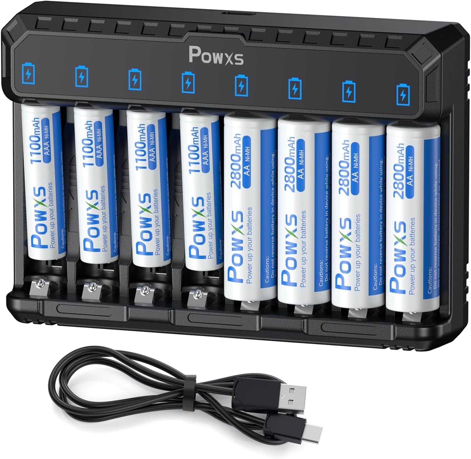 8-Fach Akku Ladegerät für Lithium NiMH NICD AA AAA Akku Batterie-Ladegerät