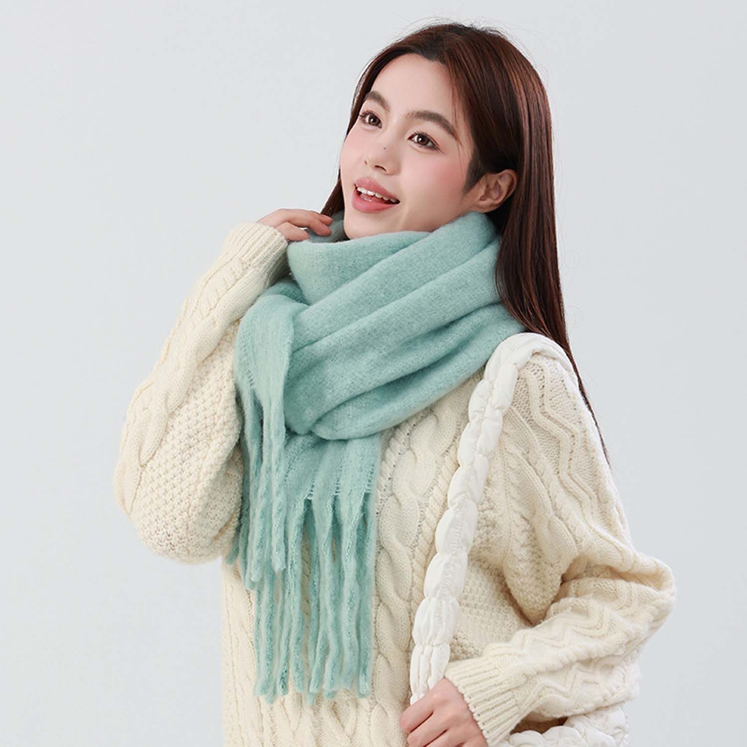 Bextsrack Modeschal Damen Winter Halstuch Kuschelig Dicker Schal Tücher