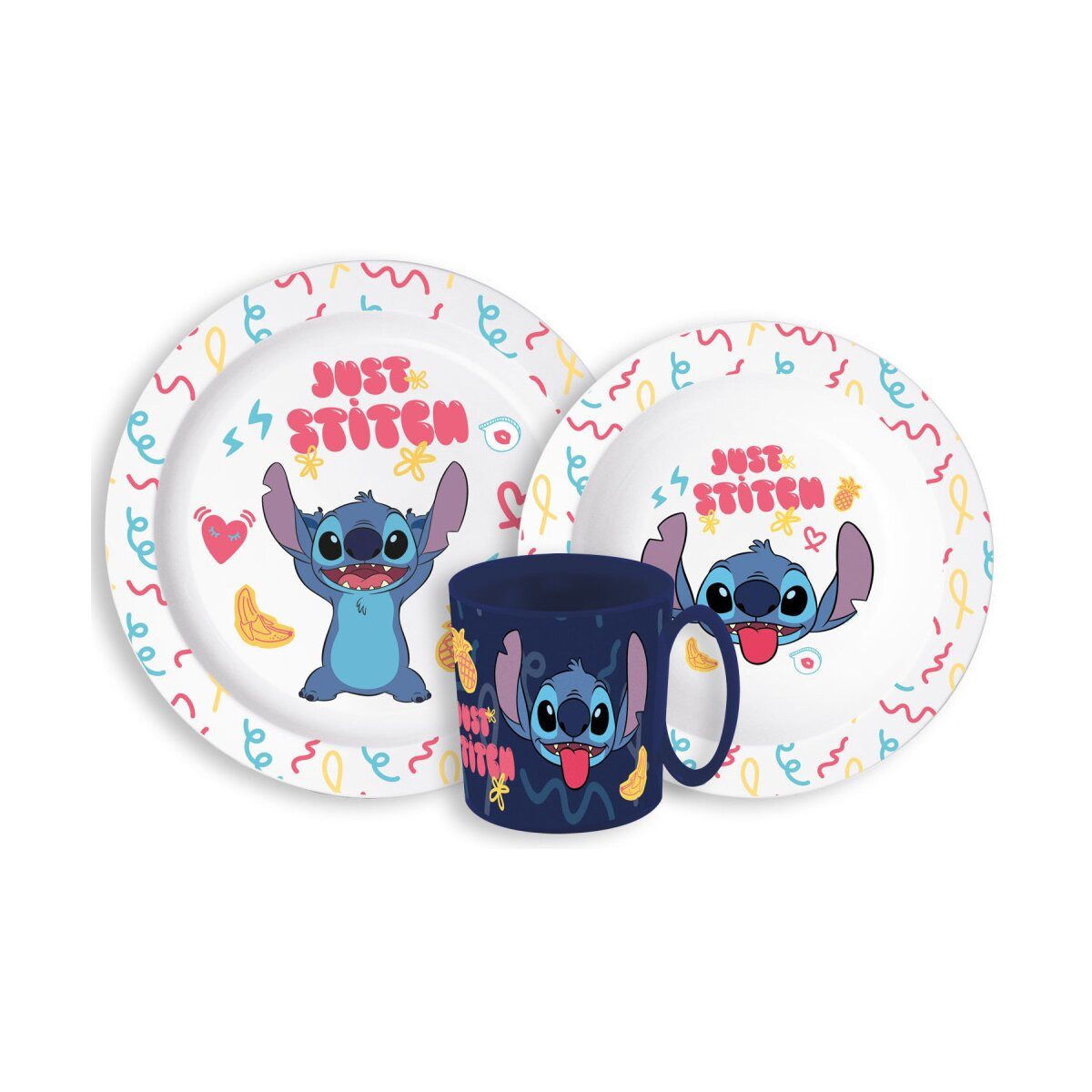 Disney Kindergeschirr-Set Disney Lilo & Stitch Palms Geschirrset Mikro Kunststoff