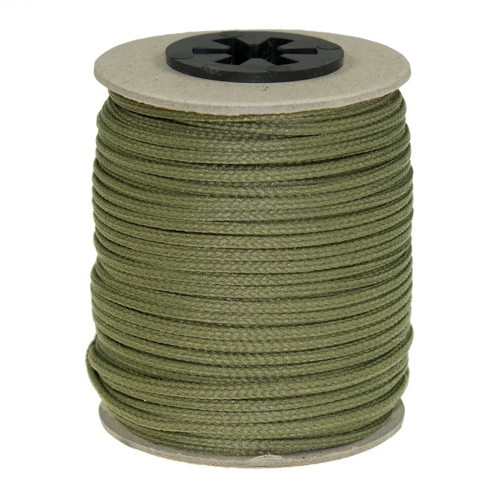 maDDma Kordel 50 Meter Polyesterschnur / Flechtschnur 2mm - 8-fach geflochten!, olivgrün