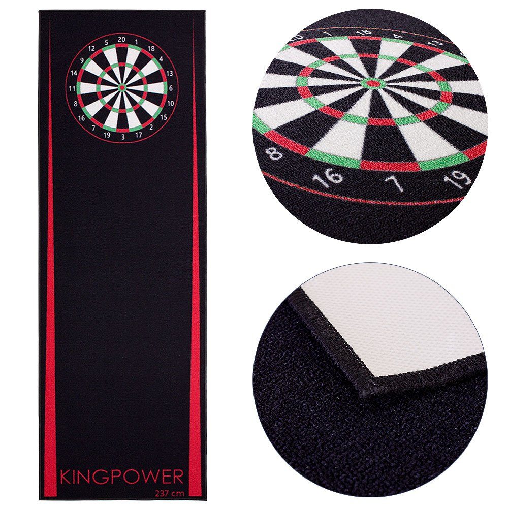 Kingpower Dartmatte Dart Matte Dartteppich Turnier Matte Dartmatte Darts 237x80cm Auswahl Kingpower Design 02 Rot