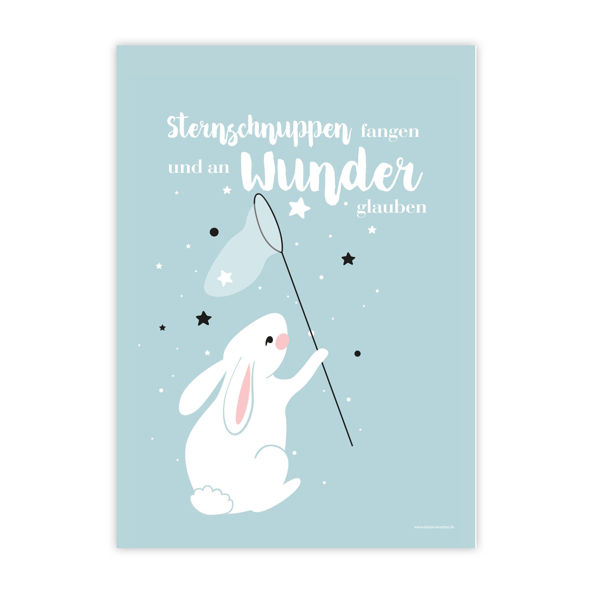 Deine Wörter Grußkarten Sternschnuppen Wunder Postkarten 5er Set – Geschenk Geburt A6