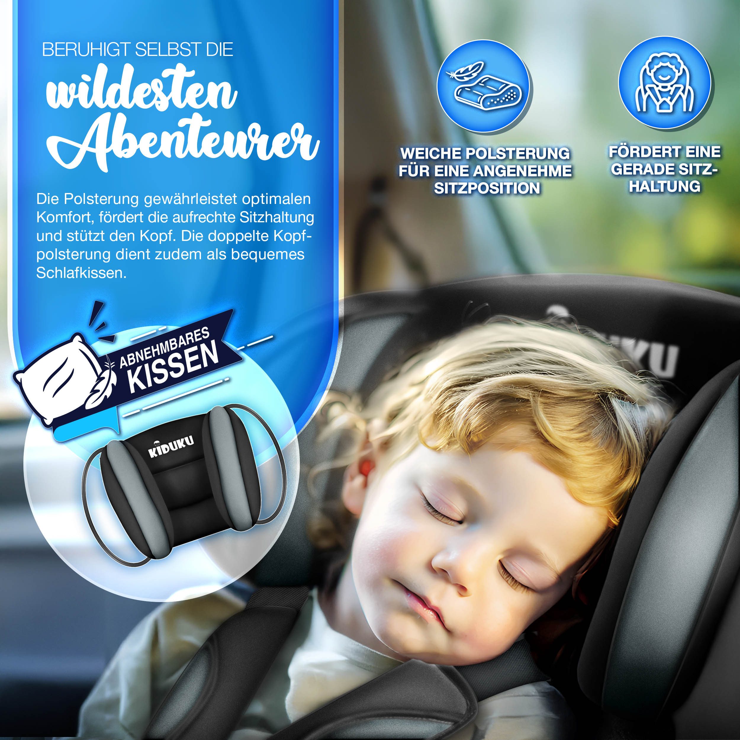 KIDUKU Autokindersitz Kindersitz 9-36 kg (1-12 Jahre), Autositz ECE R 129/03, Kinderautositz Gruppe 1/2/3 – Bild 3 von 5