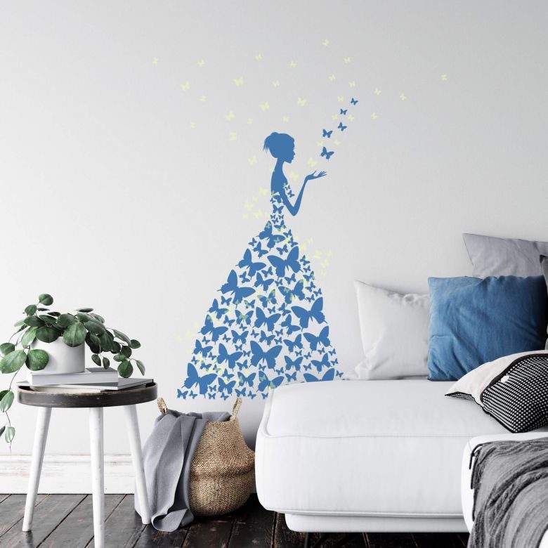 (1 Wall-Art Wandtattoo Schmetterling Leuchtsticker St)