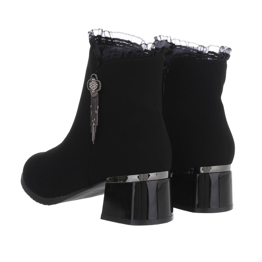 Ital-Design Damen Elegant Stiefelette (84633902) Blockabsatz Klassische Stiefeletten in Schwarz – Bild 3 von 5