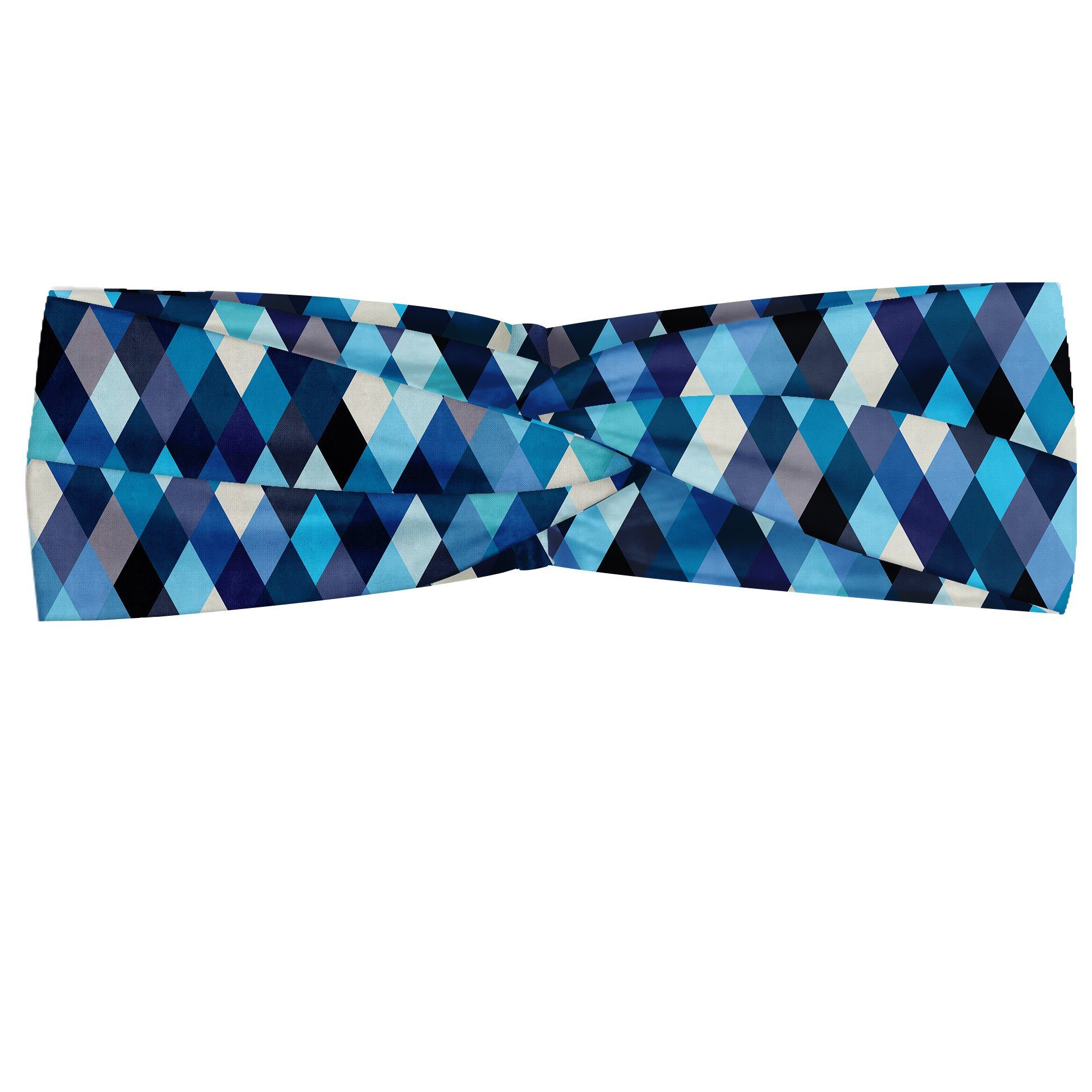 Abakuhaus Stirnband Elastisch und Angenehme alltags accessories Bunt Blau getönte Hexagons