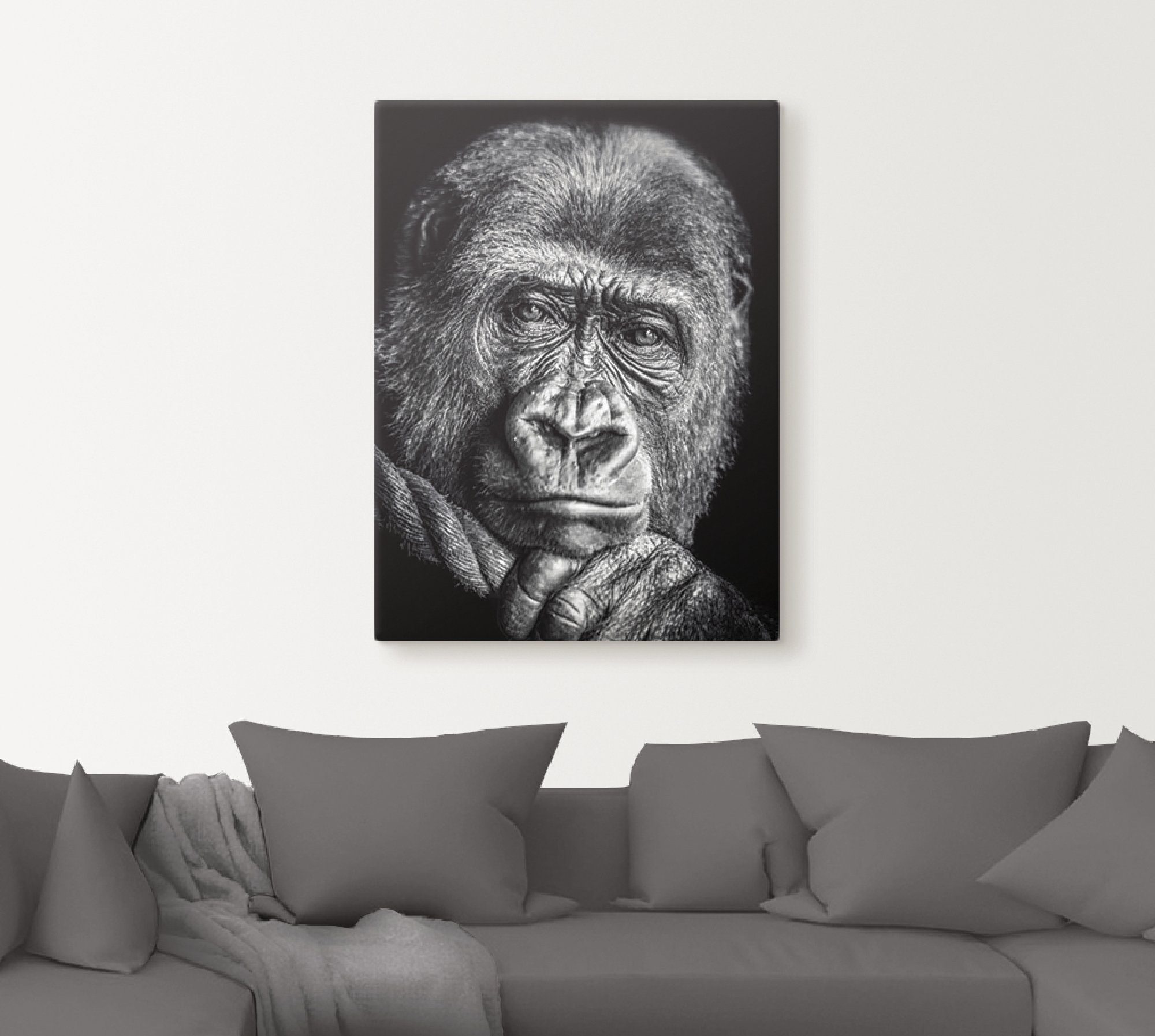 versch. Poster Alubild, (1 Gorilla, als Artland Wildtiere oder Leinwandbild, St), in Größen Wandaufkleber Wandbild