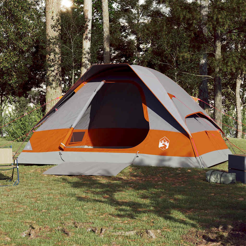 vidaXL Kuppelzelt Kuppel-Campingzelt 4 Personen Grau günstig online kaufen