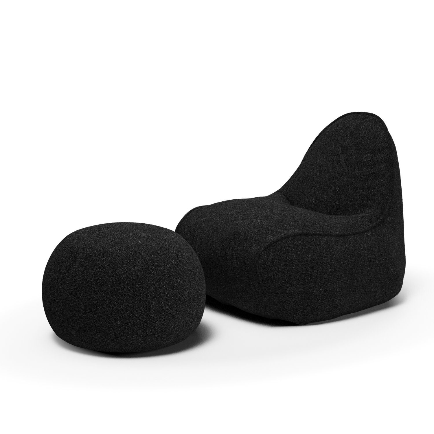 VYNCA Sitzsack Myko x Orely Set / Baloo (Sitzsack), Indoor Sitzsack, Made in Europe, Stoffart Bouclé Black | Sitzsäcke
