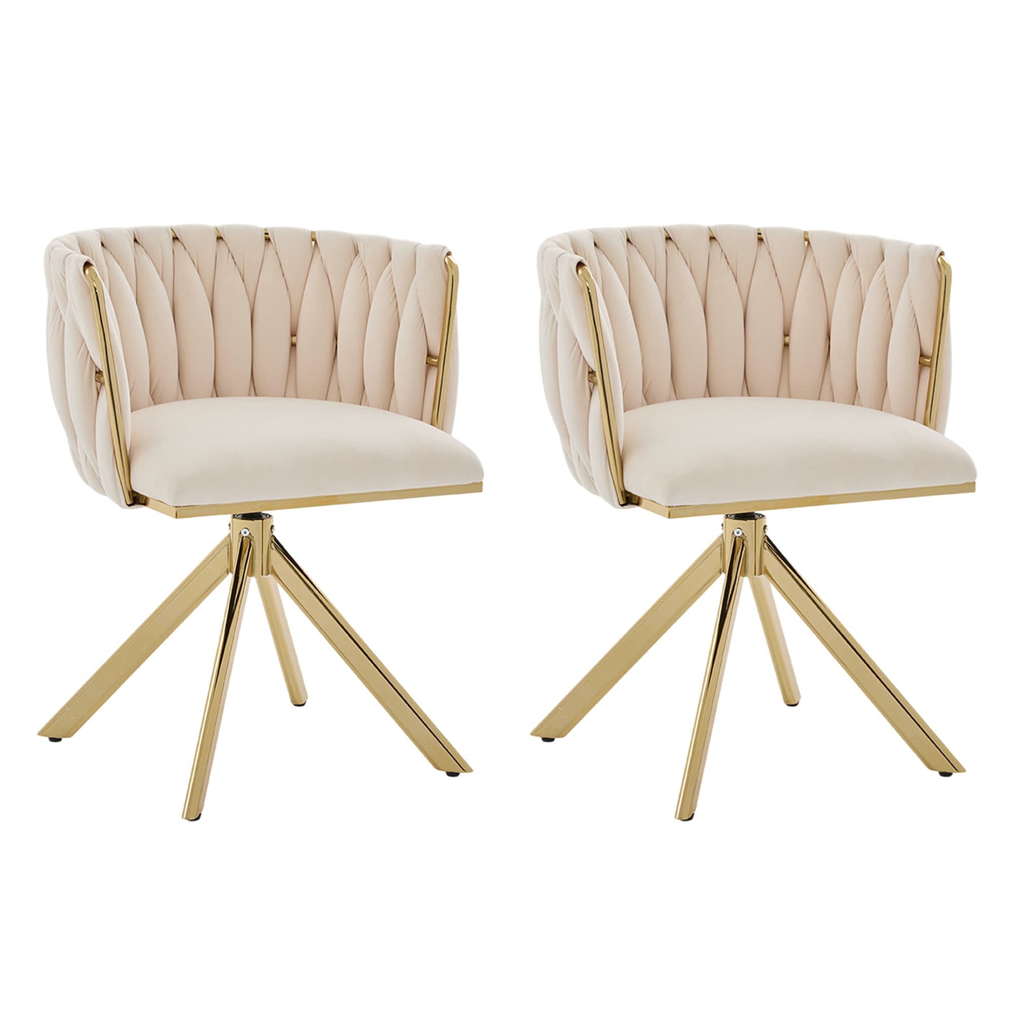 ANYSUN Stuhl Esszimmerstuhl 180°Küchenstuhl Polsterstuhl Velourssessel Schminkstuhl (Set), 180°-Schwenkfunktion, rückengerechte Ergonomie und samtweicher Luxus