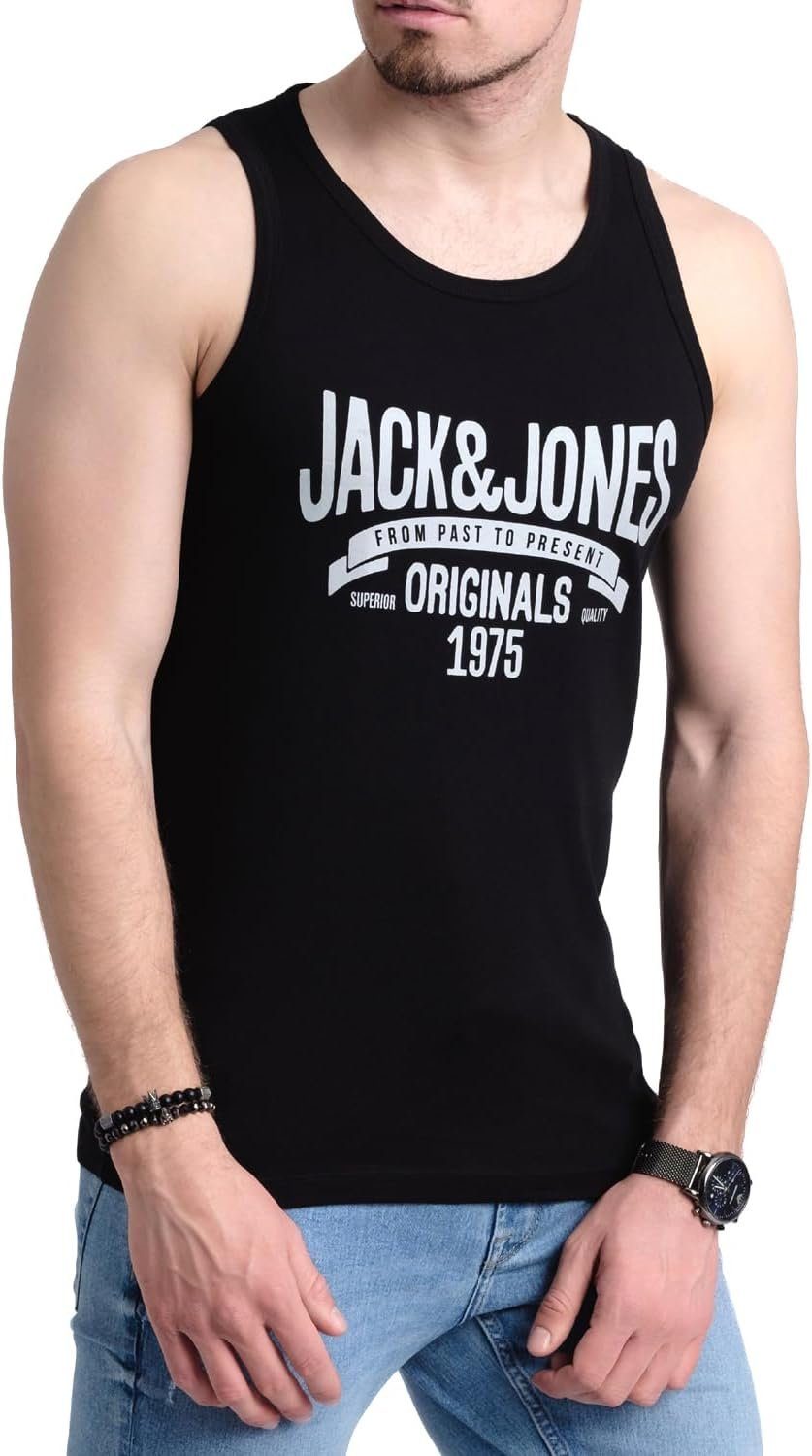 Jack & Jones Tanktop Bedrucktes Shirt aus Baumwolle (2er-Pack) mit Print