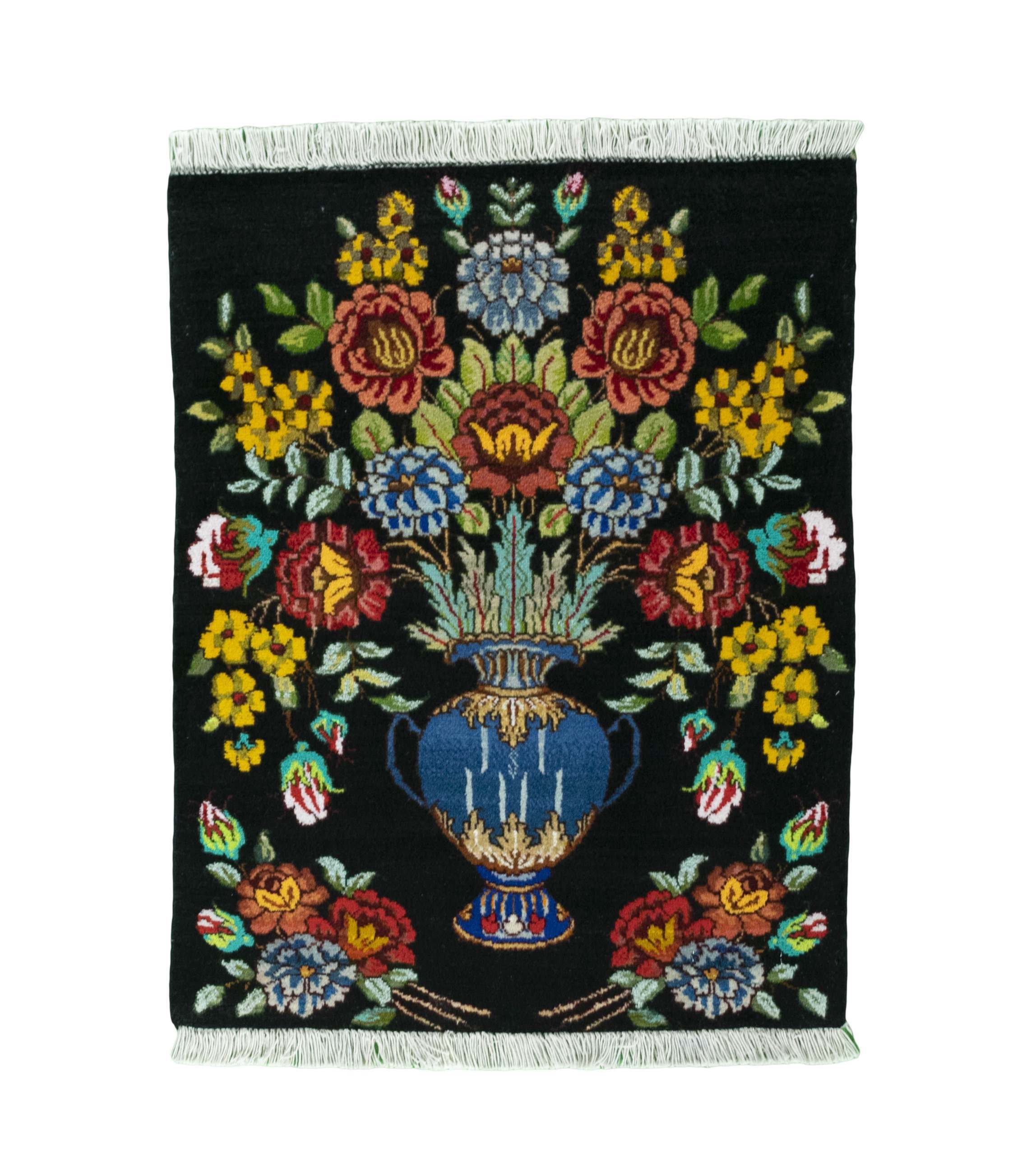 CABBEL Orientteppich 70x54 cm Perser Täbriz 30Raj Grau Schurwolle Handgeknüpft Klassisch, rechteckig, Höhe: 7 mm, 100% Schurwolle – weich, pflegeleicht, solide Knüpfdichte