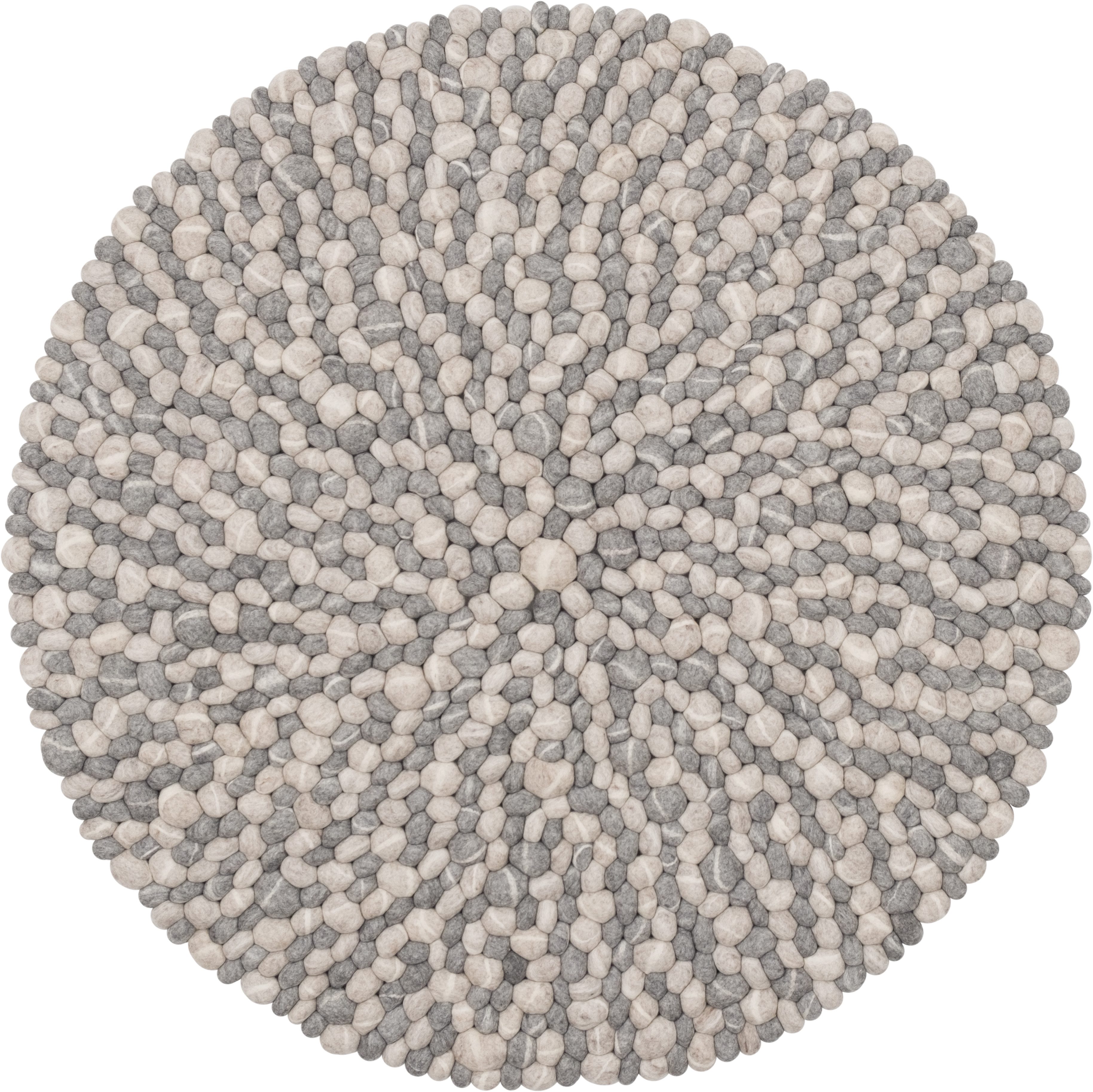 myfelt Wollteppich Ernie Filzkugelteppich, 100% reine Schurwolle